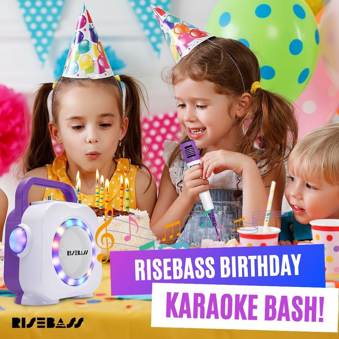 Karaoke Machine for - Bluetooth Speaker with 2 Microphone - Portable Karaoke ...