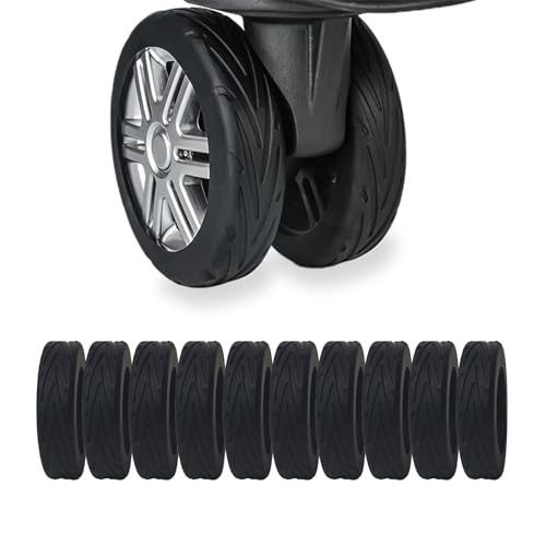 10 Pcs Upgrade Luggage Wheel Covers, Wear-Resistant, Noise-Reduction, Black