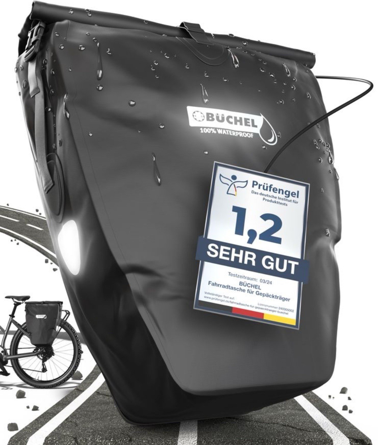 Pannier Bike Rack Bag 26L Large Capacity 100% Waterproof Bicycle Commuter