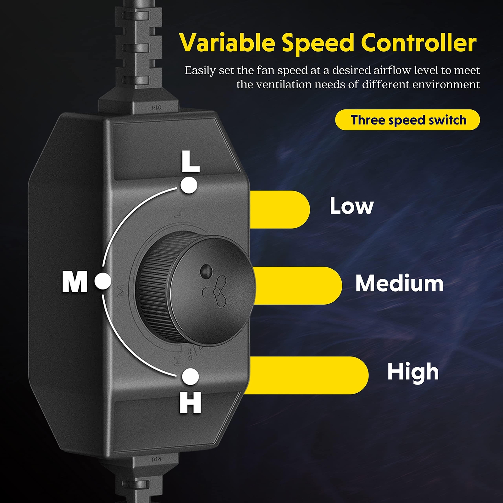 4 Inch 200 CFM Exhaust Fan with Variable Speed Controller Ventilation