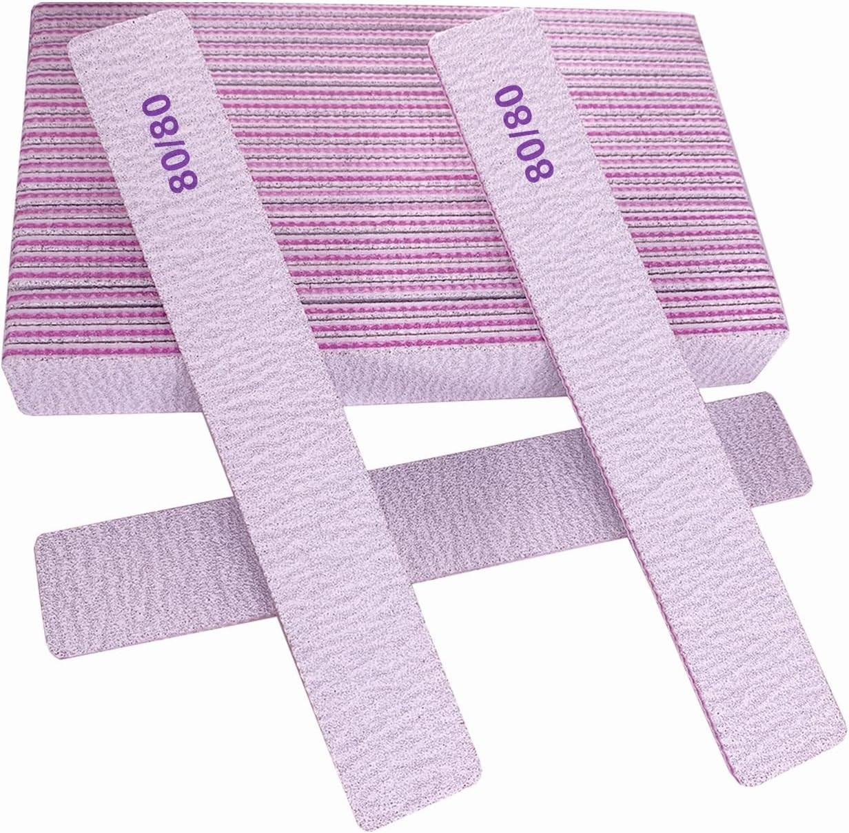 25 Pack 80/80 Grit Nail Files Double Sided Coarse Emery Boards Acrylic Gel Nails