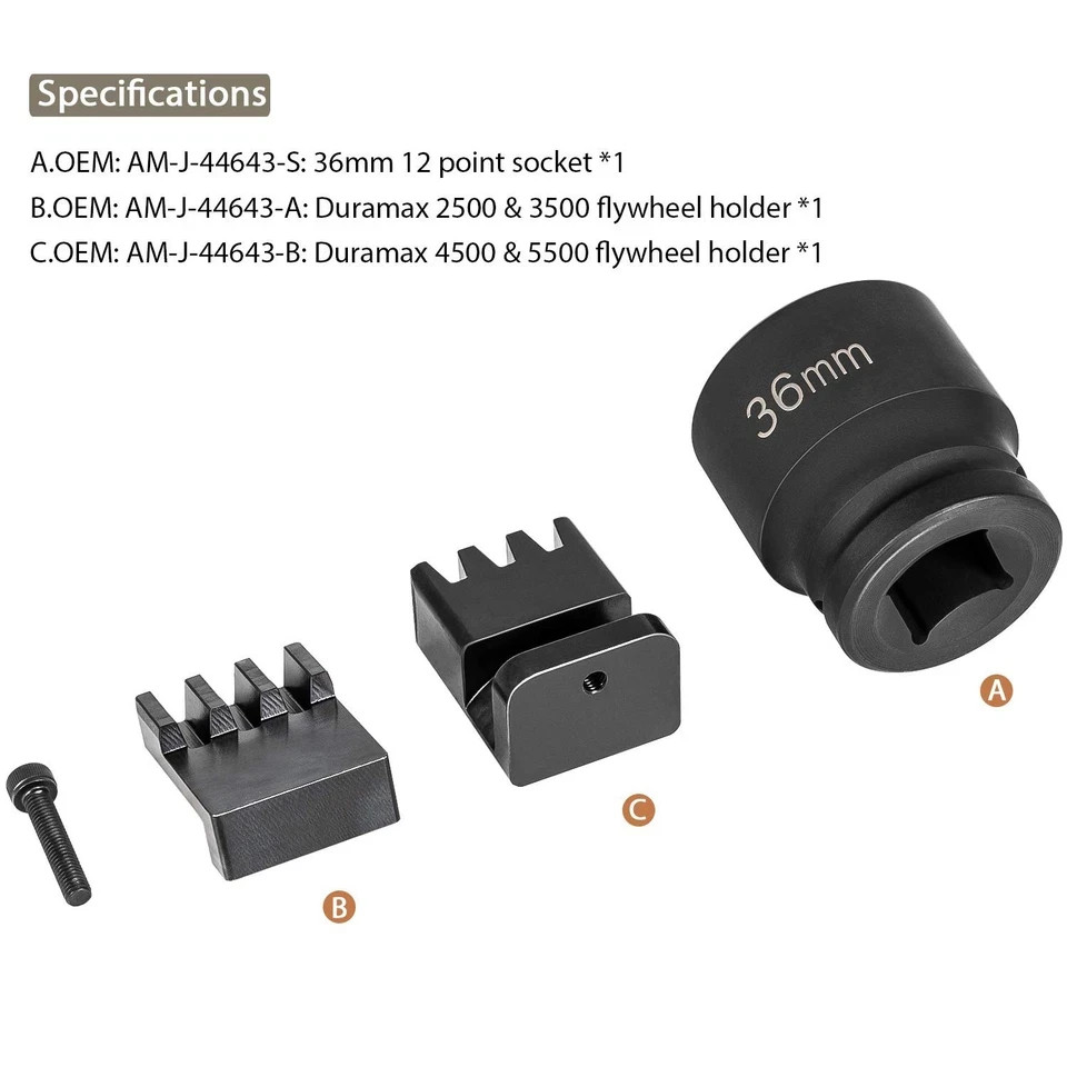 22100 Flywheel Locking Tool for 6.6L Duramax with 36mm 3/4'' Socket