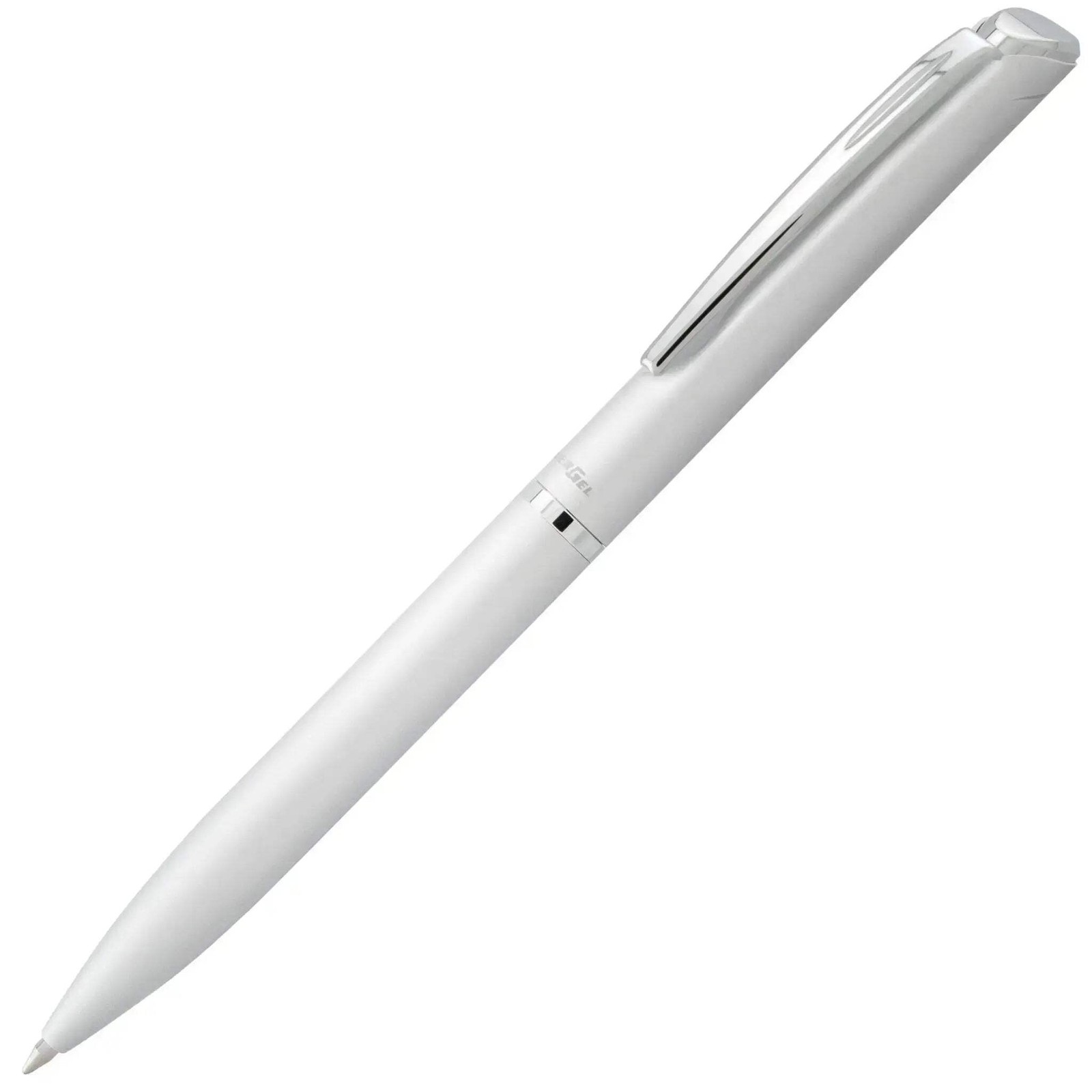 Pentel EnerGel Style Gel Pen, (0.7mm) Medium Line, Silver barrel, Black Ink, Gif
