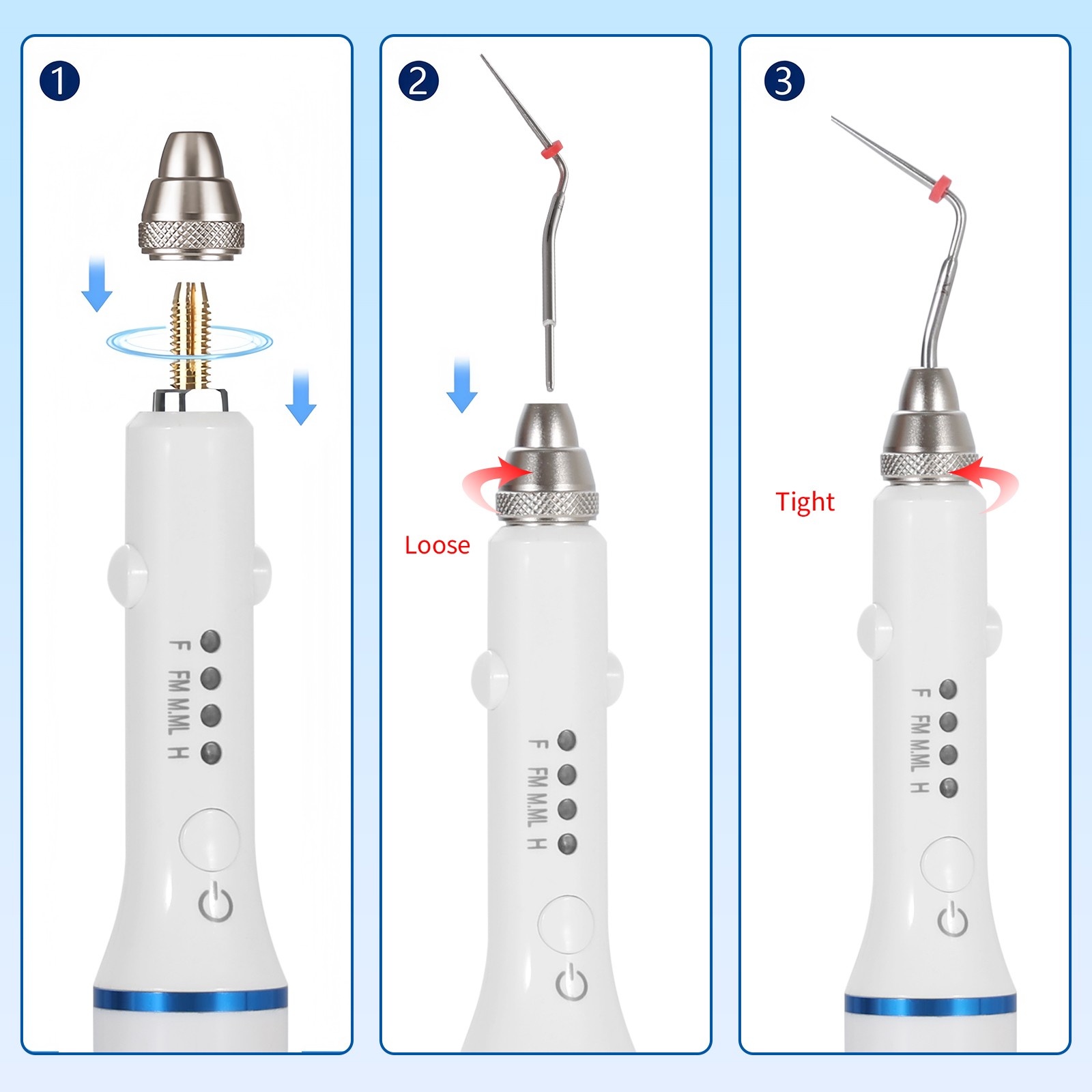 Dental Gutta Percha Obturation Pen 2S Heating Double Charging w/ 4 Endo Tips