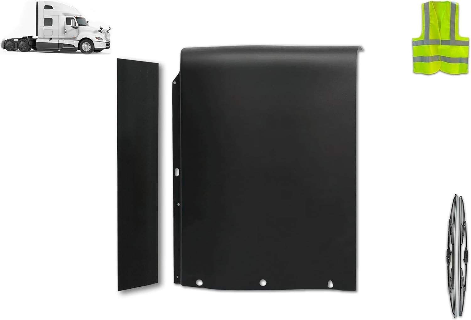 Top Wind Fairing Cab Panel w/ Extender Right Compatible with International LT625