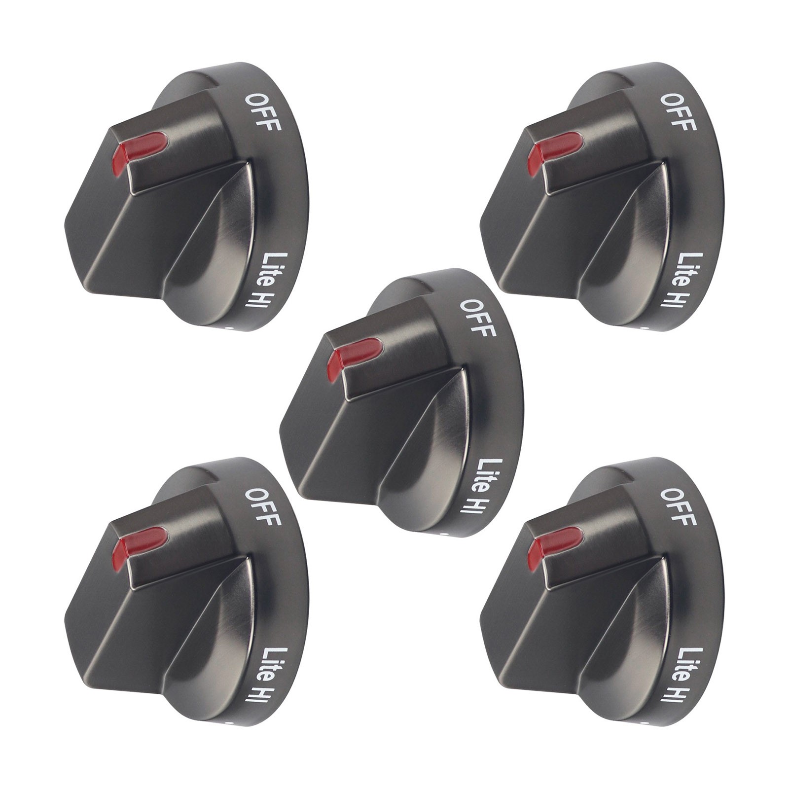 5pcs For Samsung Gas Stove Knobs Black Stainless Steel DG64-00473B Oven Parts