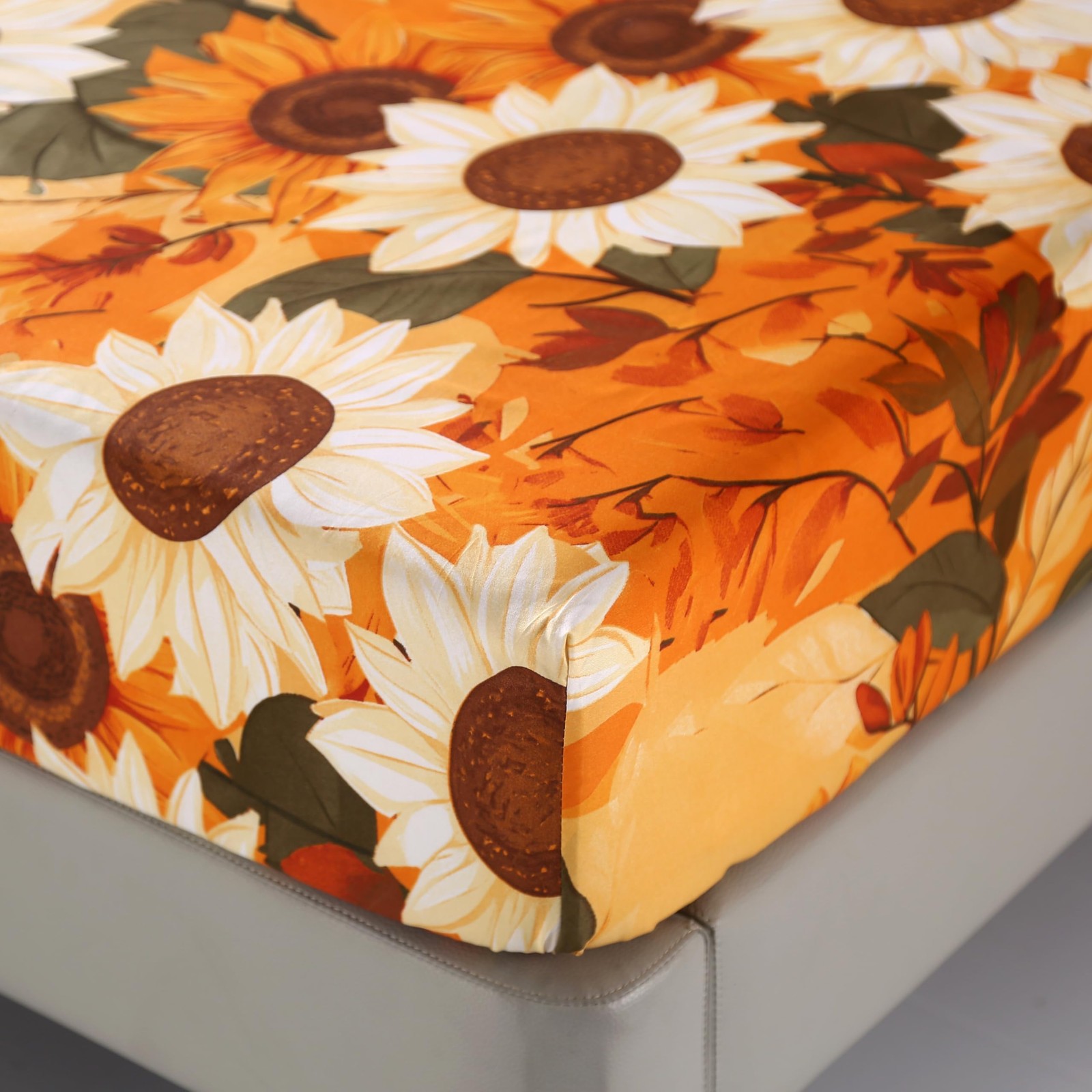 4Pcs Floral Full Size Bed Sheets,Microfiber Floral Bedding Sheet Sets,Boho Ye...