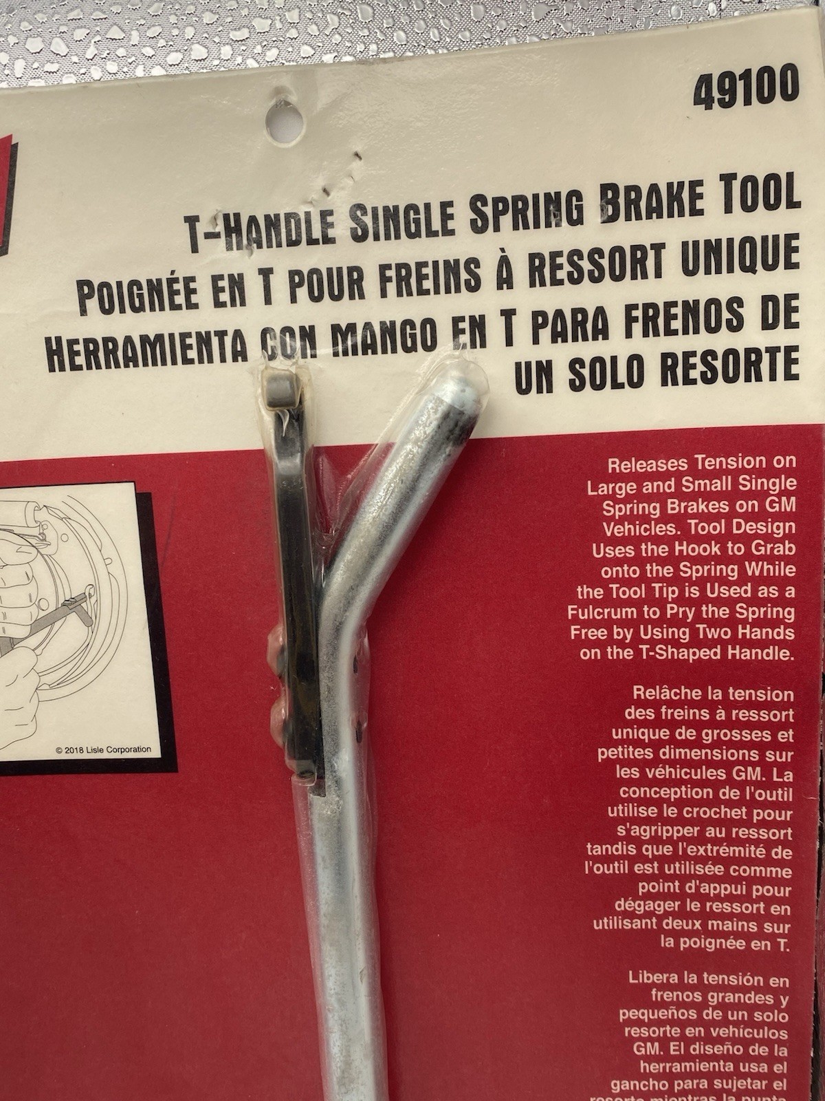 Lisle 49100 T-Handle Single Spring Brake Tool
