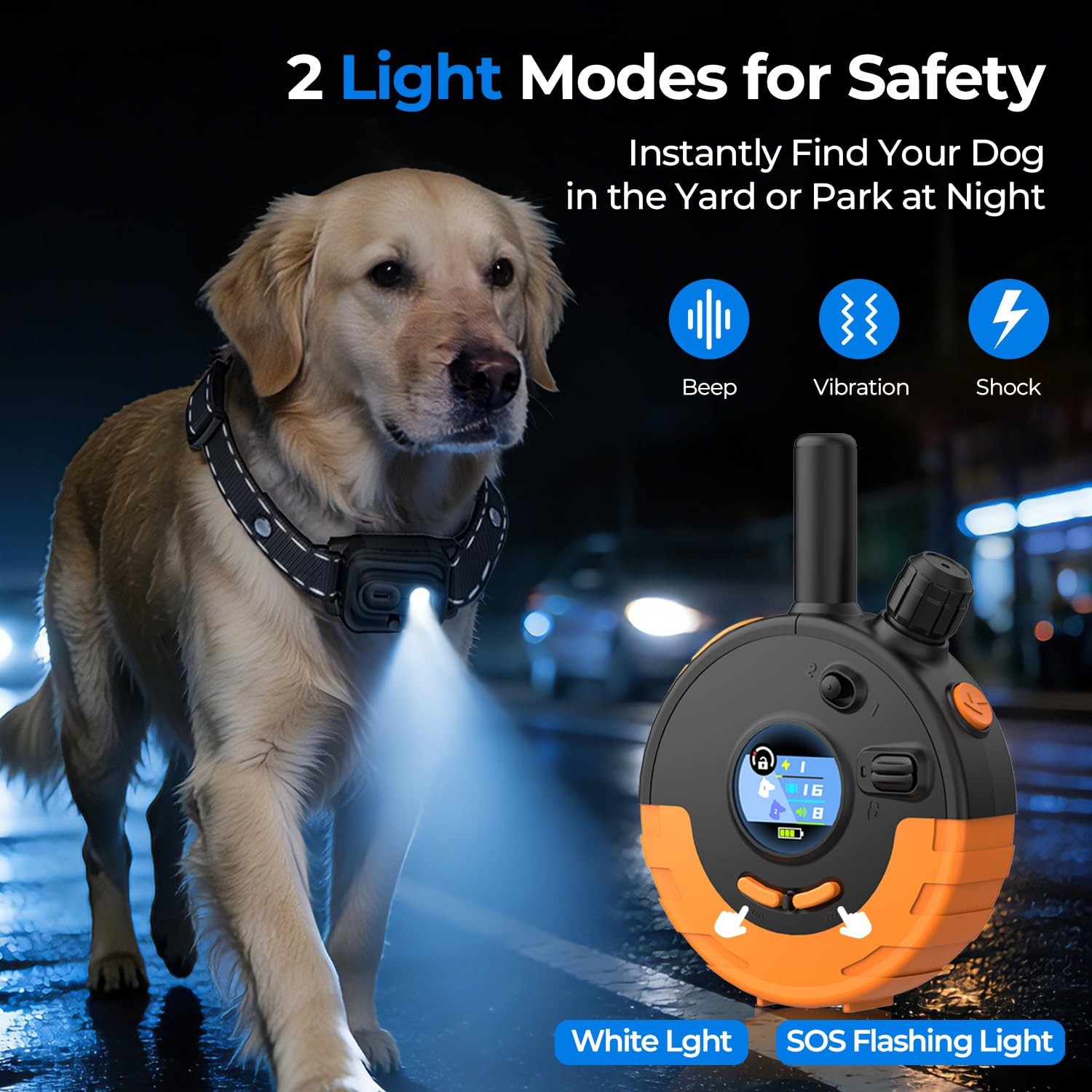 RPZ Dog Shock Collar with Remote Control, Dog Training Collar, E Vibration Co...