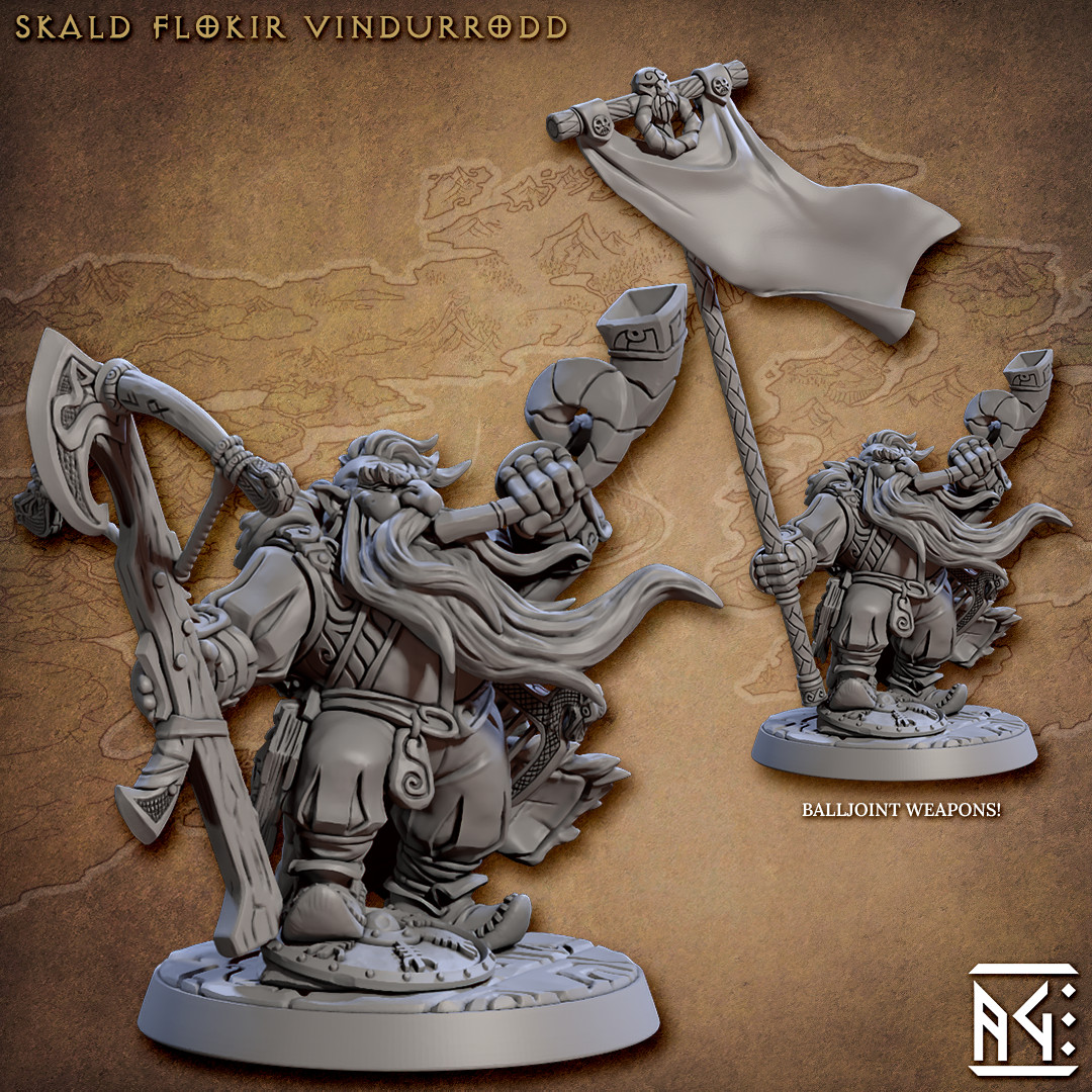 Dwarf Hero Musician - Fighter / Bard - Artisan Guild - Dungeons and Dragons