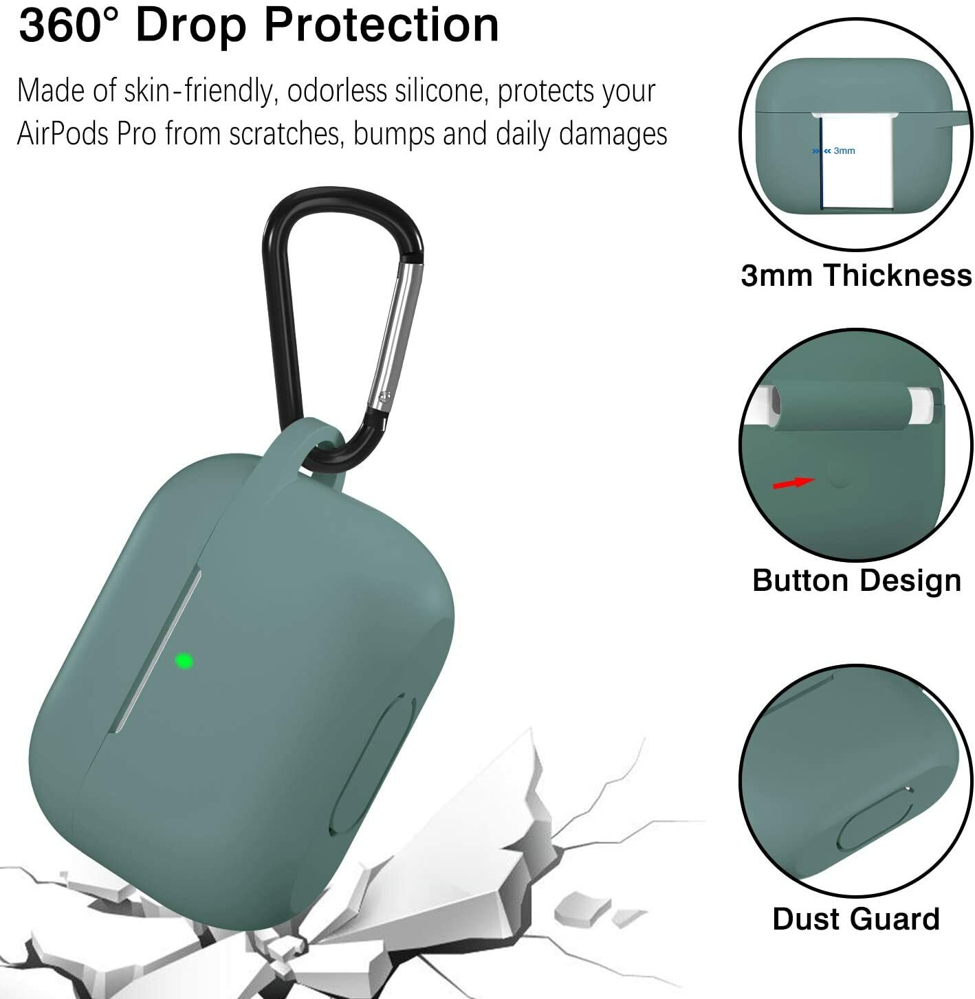 For Apple AirPods PRO Wireless Charging Case Silicone Cover Protective Skin