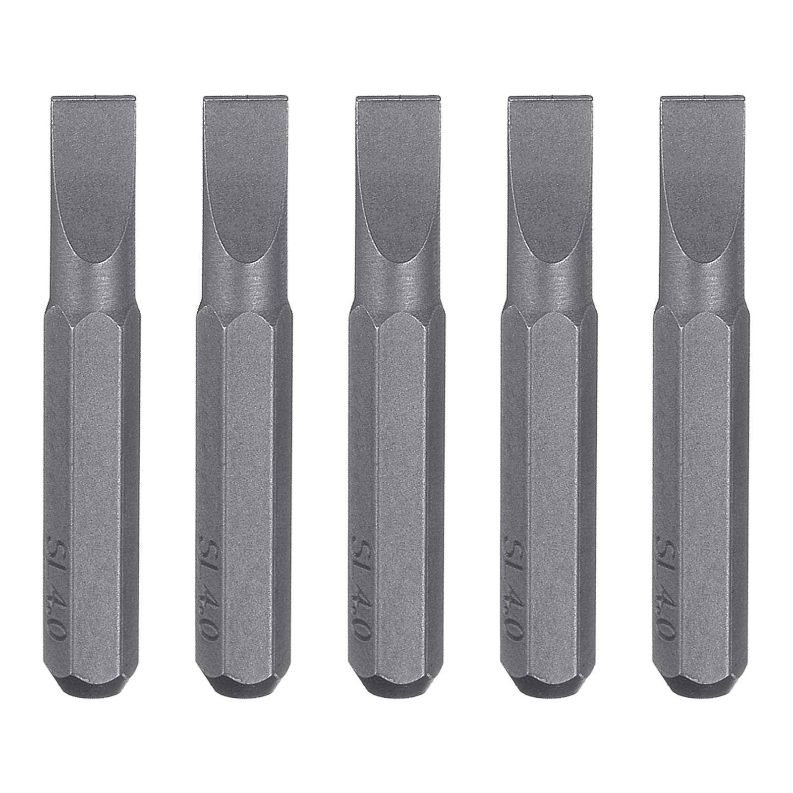 5pcs SL4.0 Magnetic Slotted Screwdriver Bit 5/32" Hex Shank 28mm Length S2 Steel