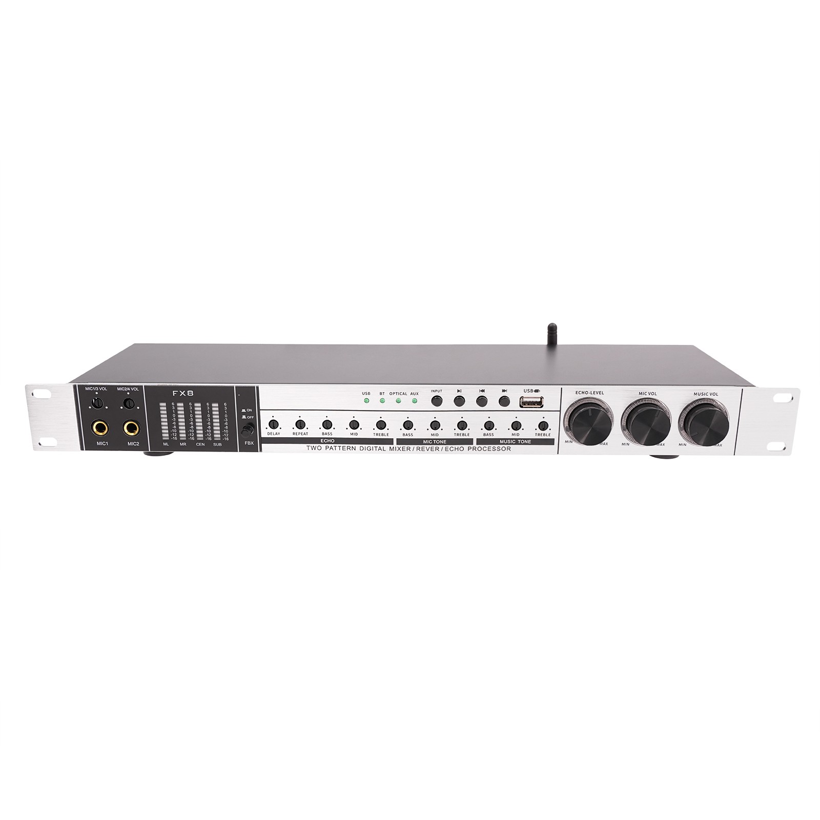 USB Audio Processor Mixer Professional Anti-howling Audio Processor w/ Bluetooth