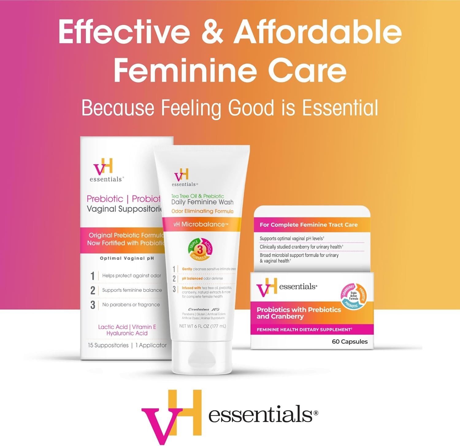 15 Count Natural Vaginal Suppositories - Prebiotic Odor Protection Formula