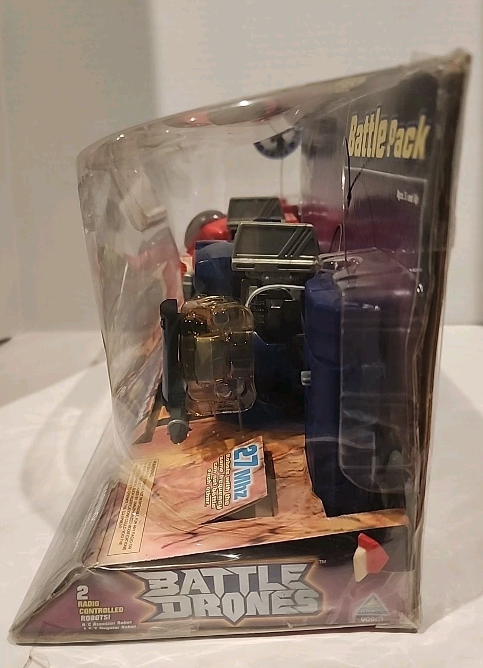 NIB Vintage Battle Drones Remote Control Toymax 1998 ATOMIZER& NEGATOR Robots