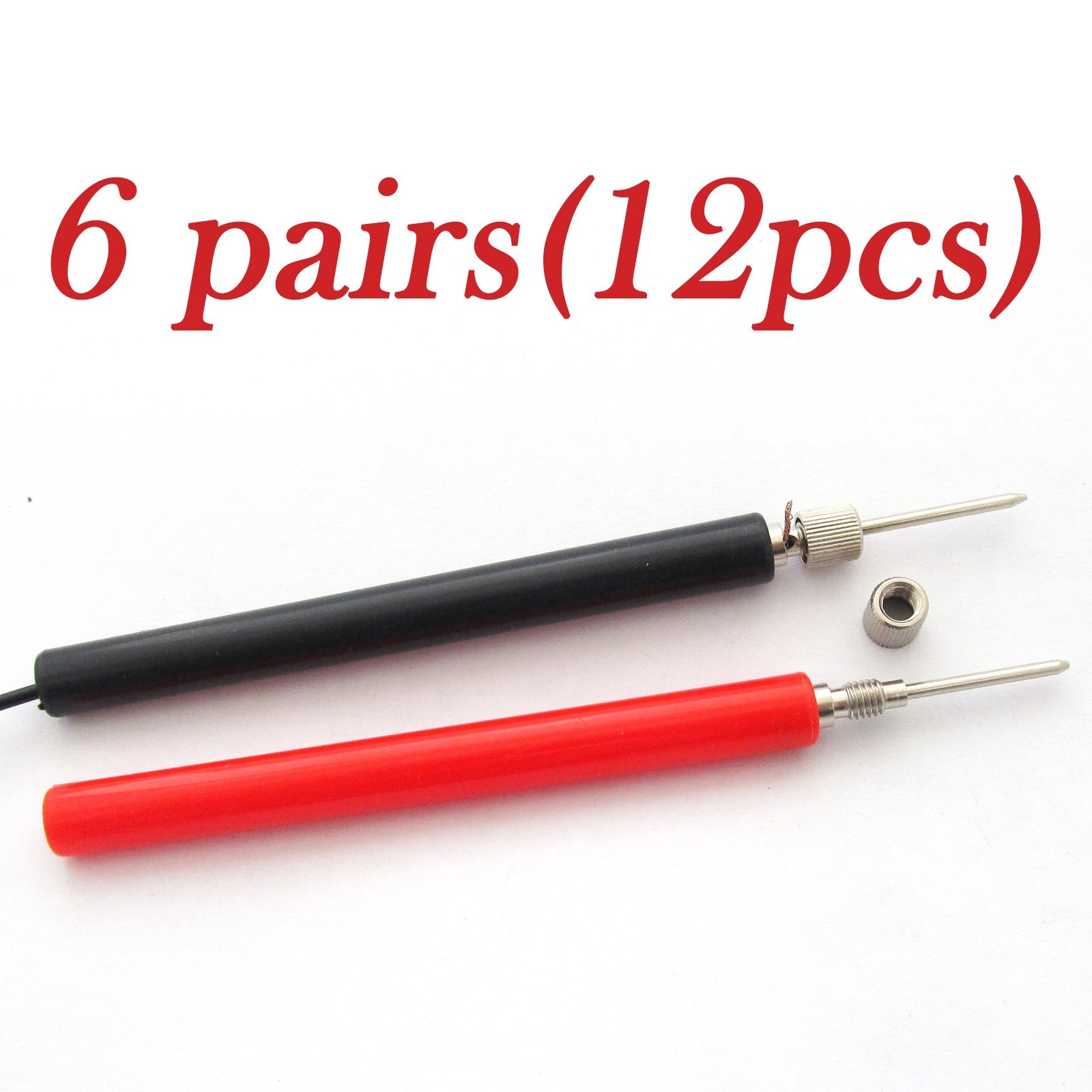12pcs DIY Multimeter Test Probe Long Handle No Solder Assembly Without Cable