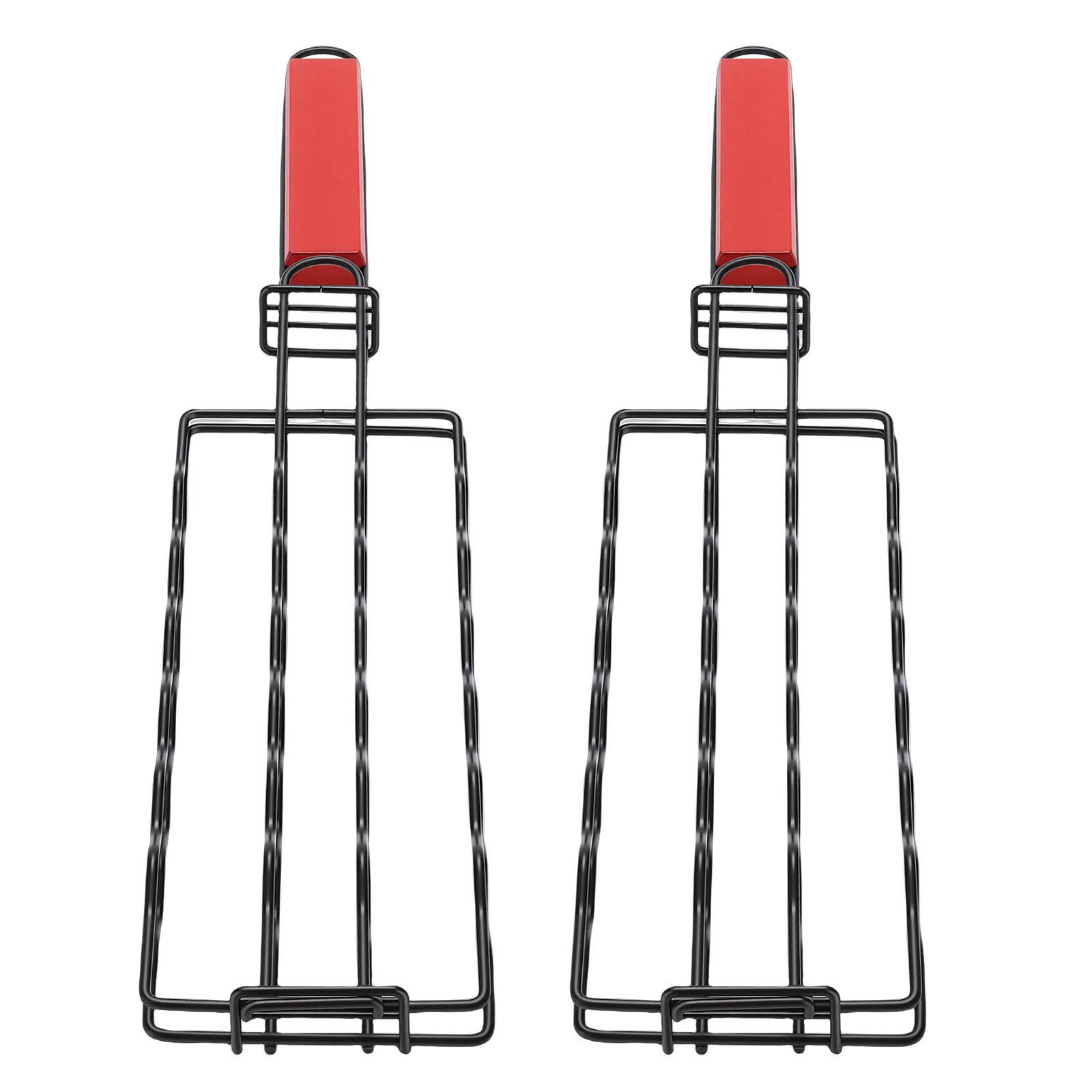 2-2pcs Hot Dog Holders For Grilling Secure Iron Mesh BBQ Sausage Grilling Rack