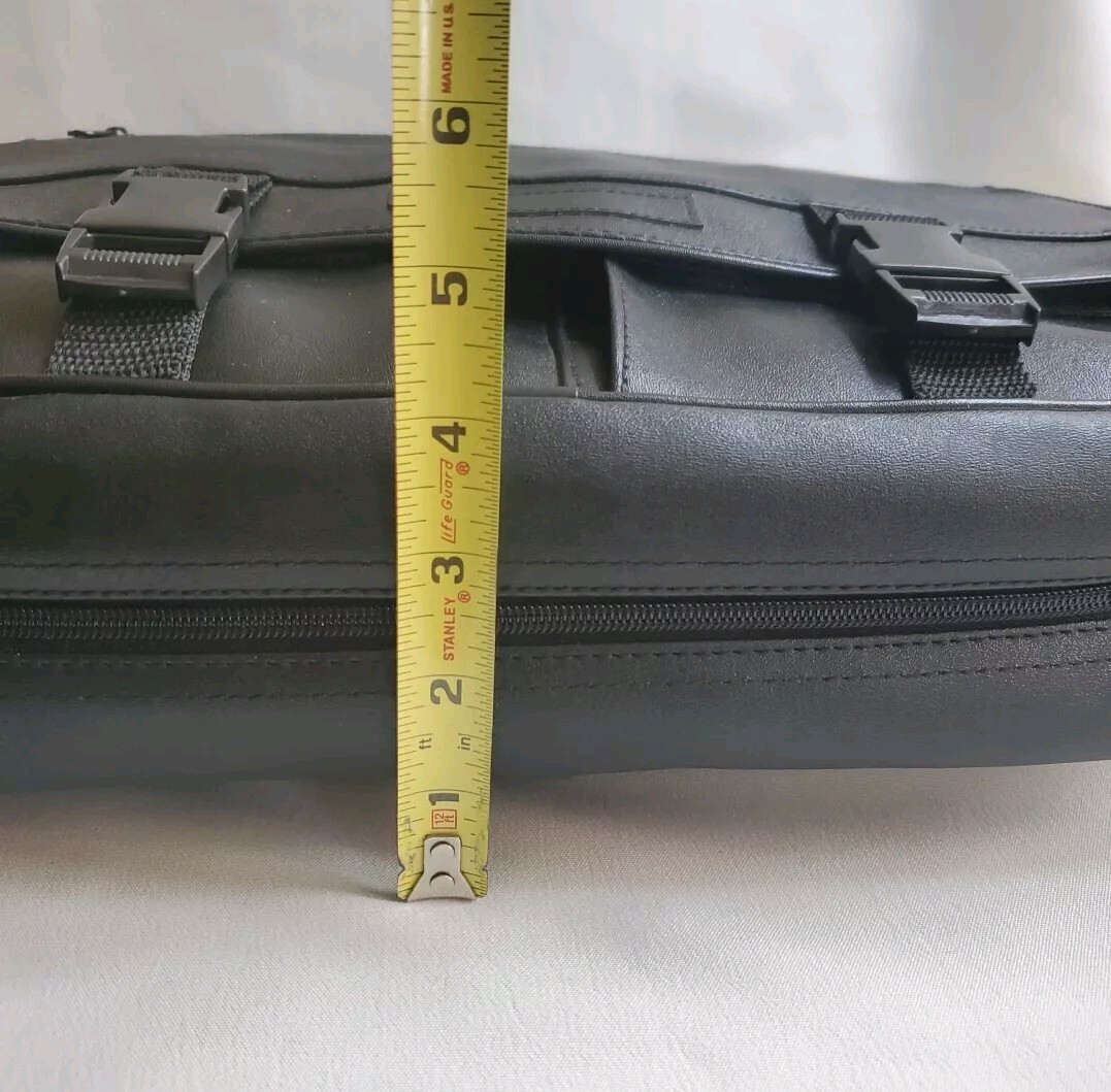 Laptop Briefcase Black Expandable Double Handles No Over Shoulder Strap