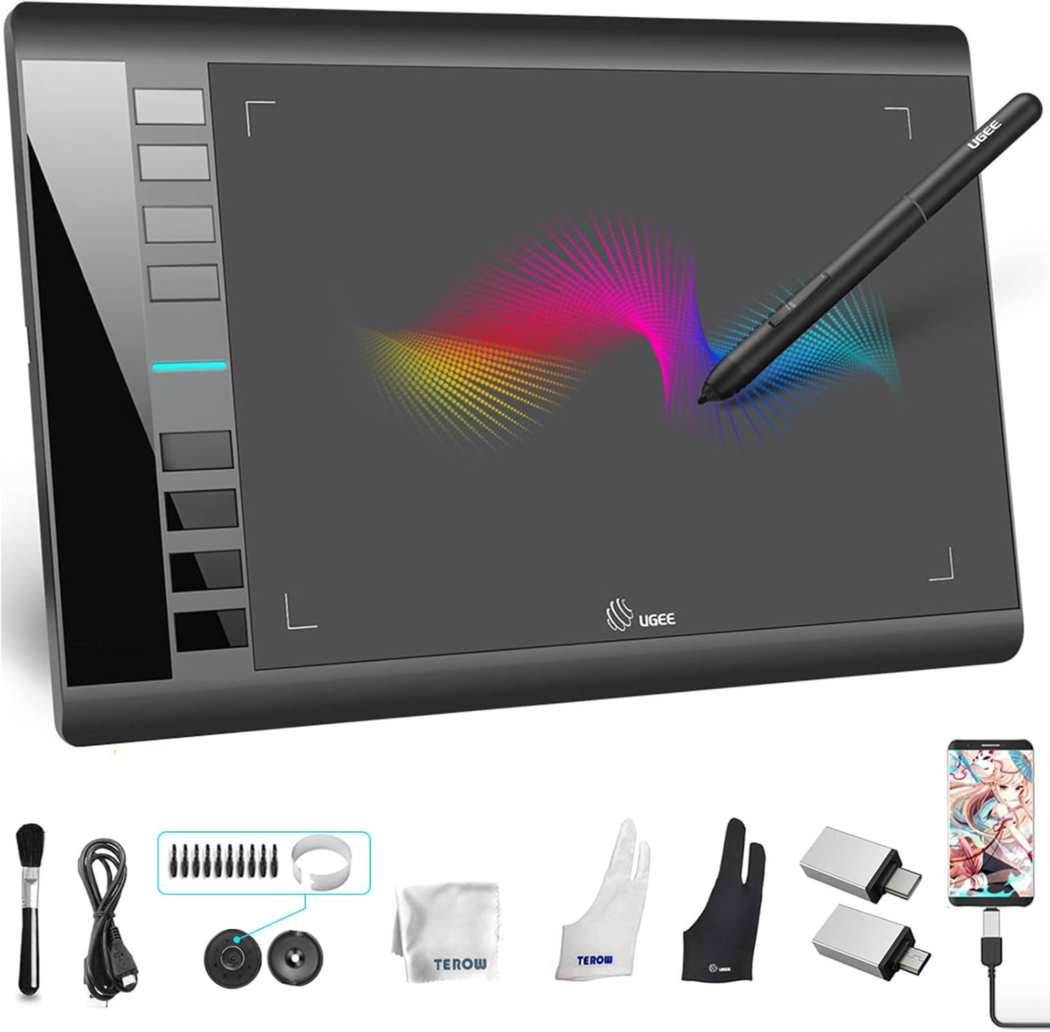 Drawing Tablet Graphics, M708 V2 Upgrade Pc&Computer&Android Device,10X6