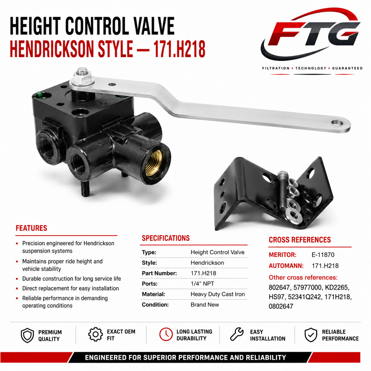 Height Control Valve Hendrickson Style — 171.H218