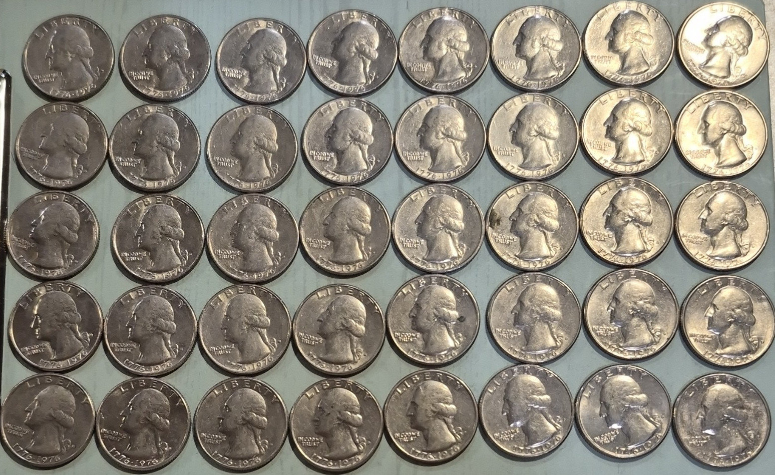 Bicentennial Quarter Roll 1776-1976-Washington-25c-Denver Mint-Circulated
