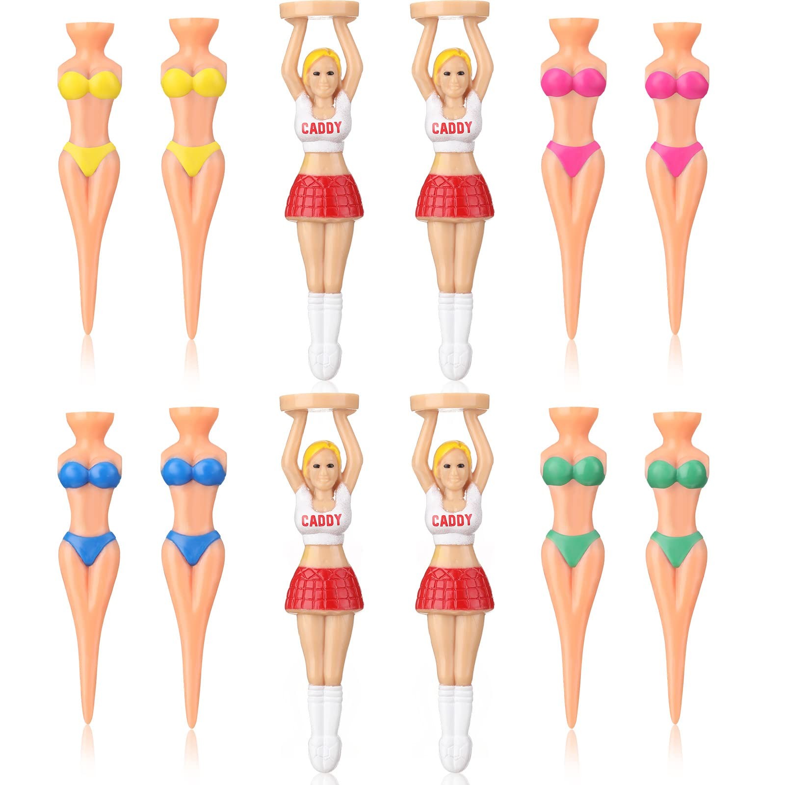 Zomiboo 12 Pieces Funny Golf Tees Bikini Ladies Colorful Plastic...