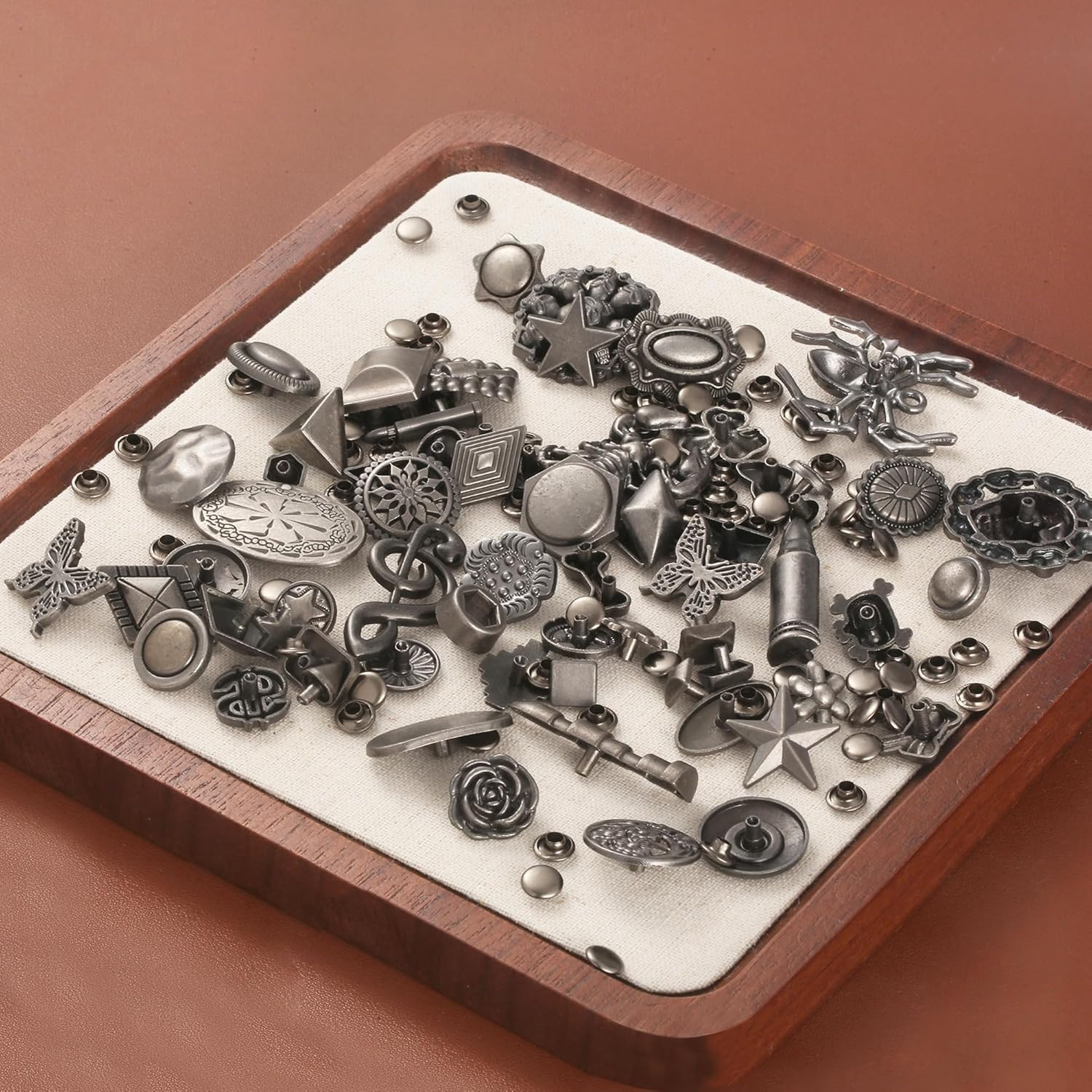 70Sets Assorted Conchos Mixed Antique Silver Color Studs Spikes and Studs Rivets