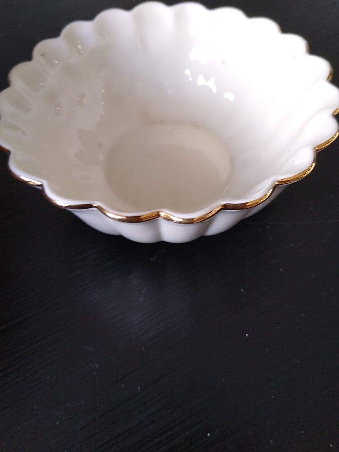 Vintage LENOX Small Trinket Bowl Embossed Roses Gold Trim 4"
