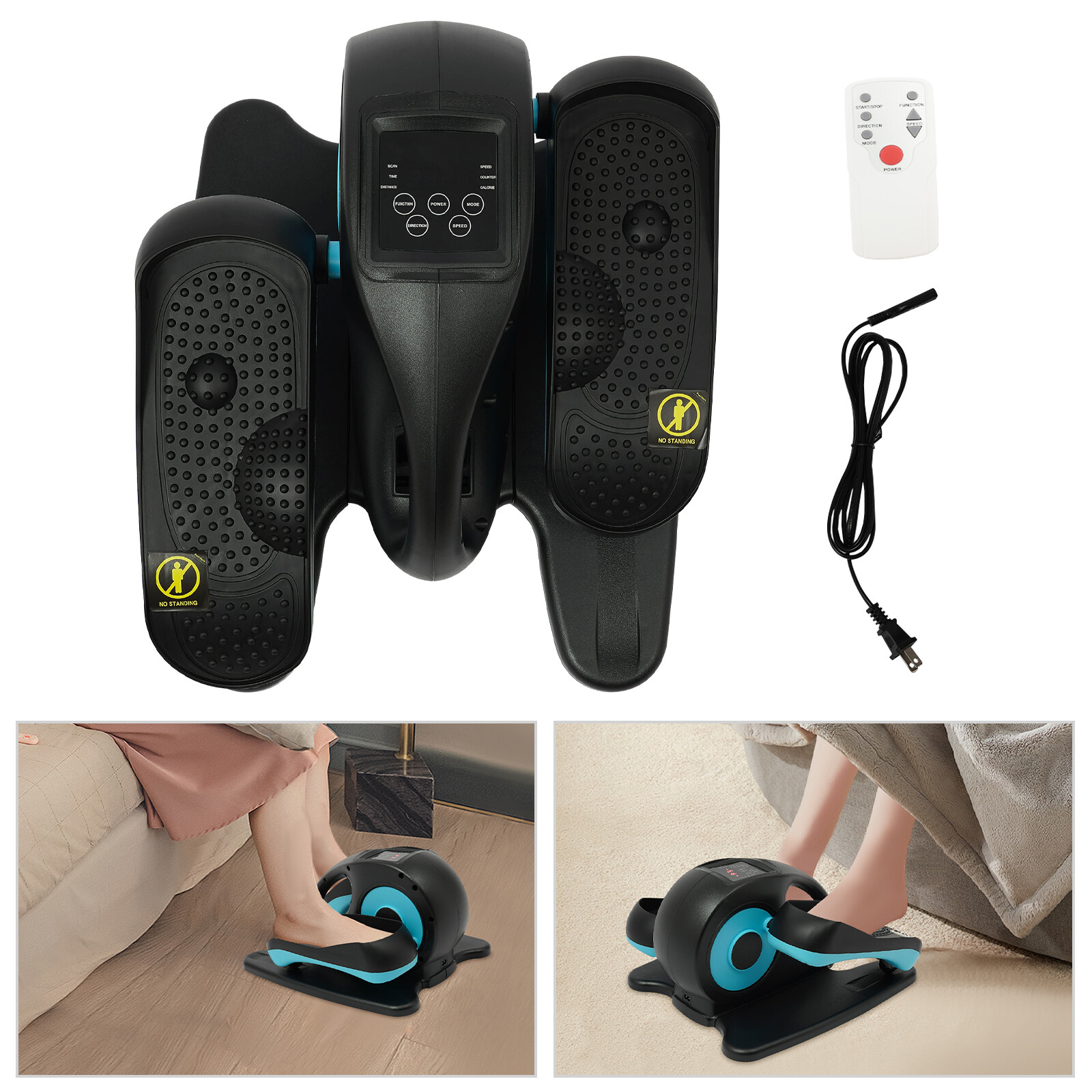 Under Desk Elliptical Machine Portable Pedal Ellipse Leg Exerciser for Seniors