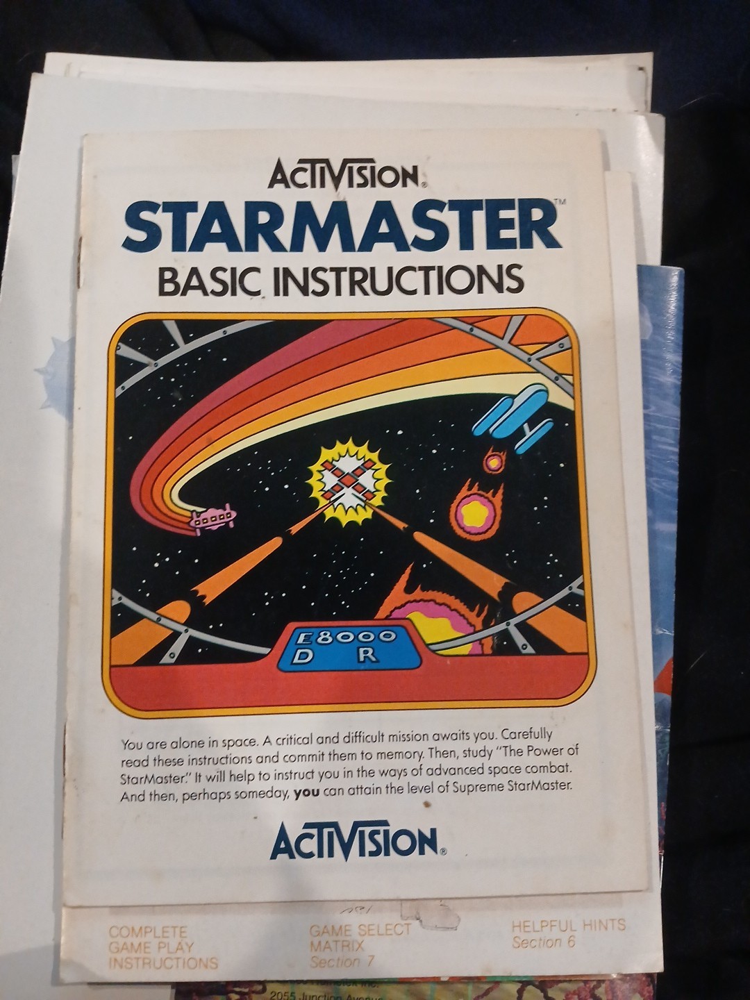 Starmaster Atari 2600 Instruction Manual 1982 Activision Great Shape See Pics