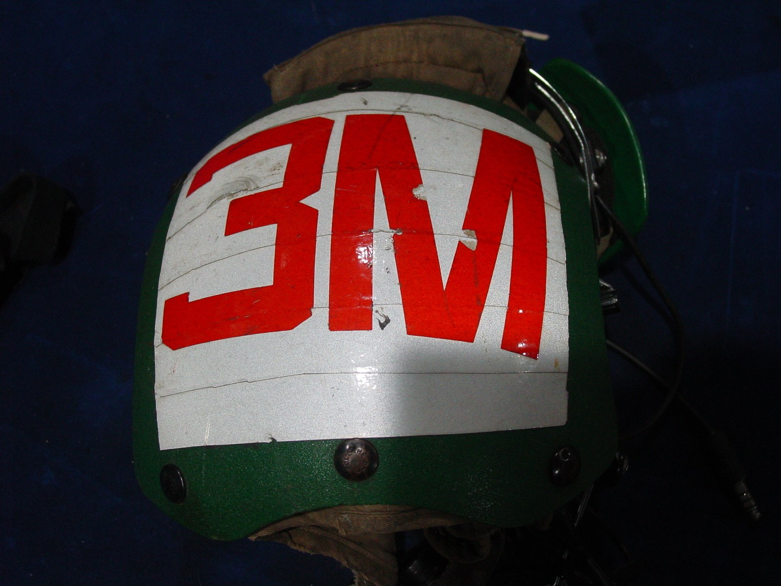 Flight Deck Crewman’s Helmet Green w/ Headset David Clark Sz. 7.5 & 1974 Goggles