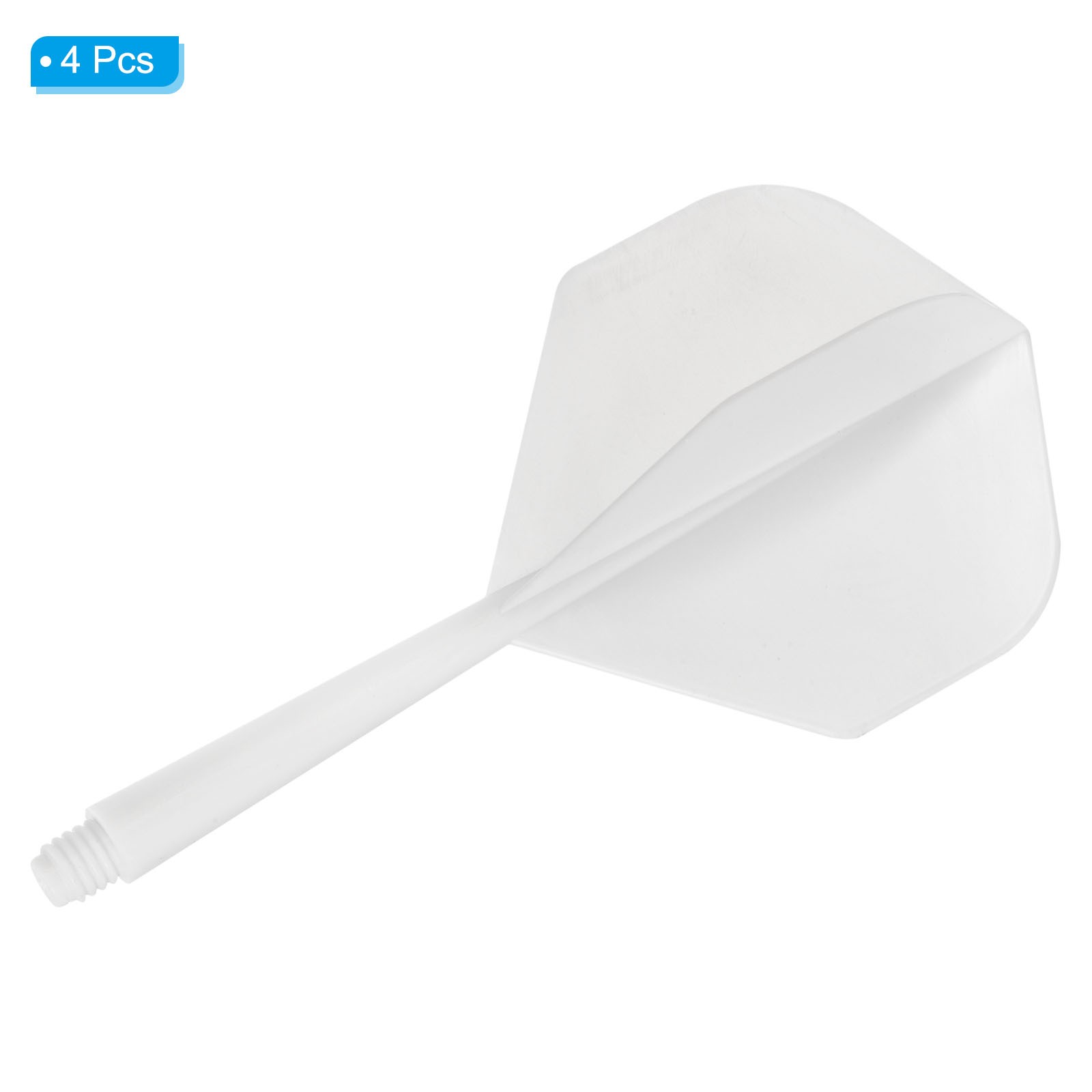 Integrated Dart Shaft & Flights, 4 Pack Plastic Dart Flight Set, White