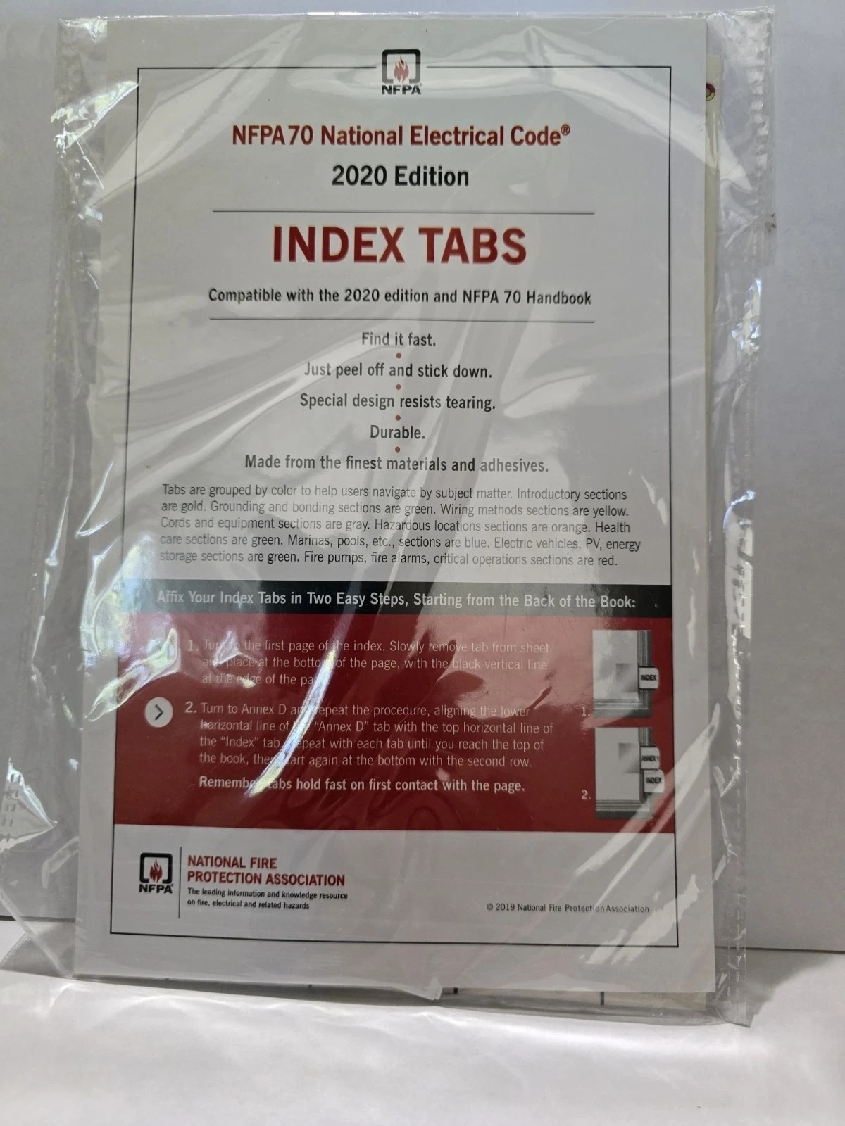 NFPA 70 NEC 2020 Edition INDEX TABS - National Electrical Code - Sealed New