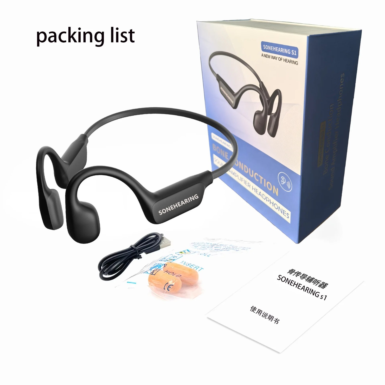 IPX6 New Waterproof Wireless Bluetooth Noise Canceling Bone Conduction Headphone