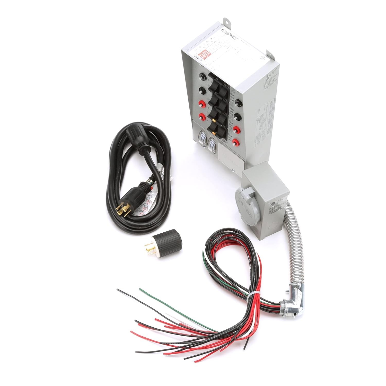 Gray 10-Circuit 30 Amp Generator Transfer Switch Kit - Complete Installation Set