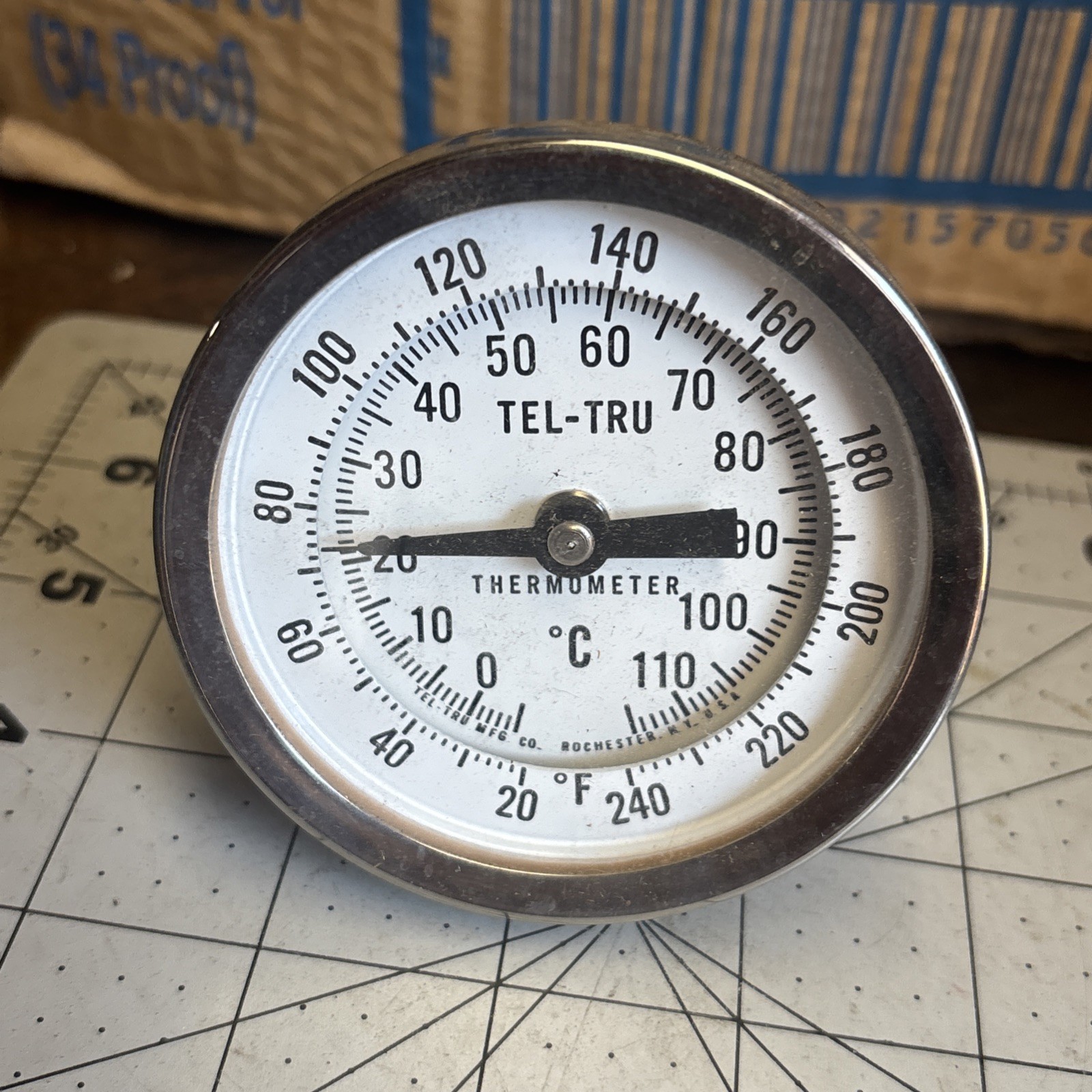 New Tel-Tru Stainless Thermometer : 3” dial face