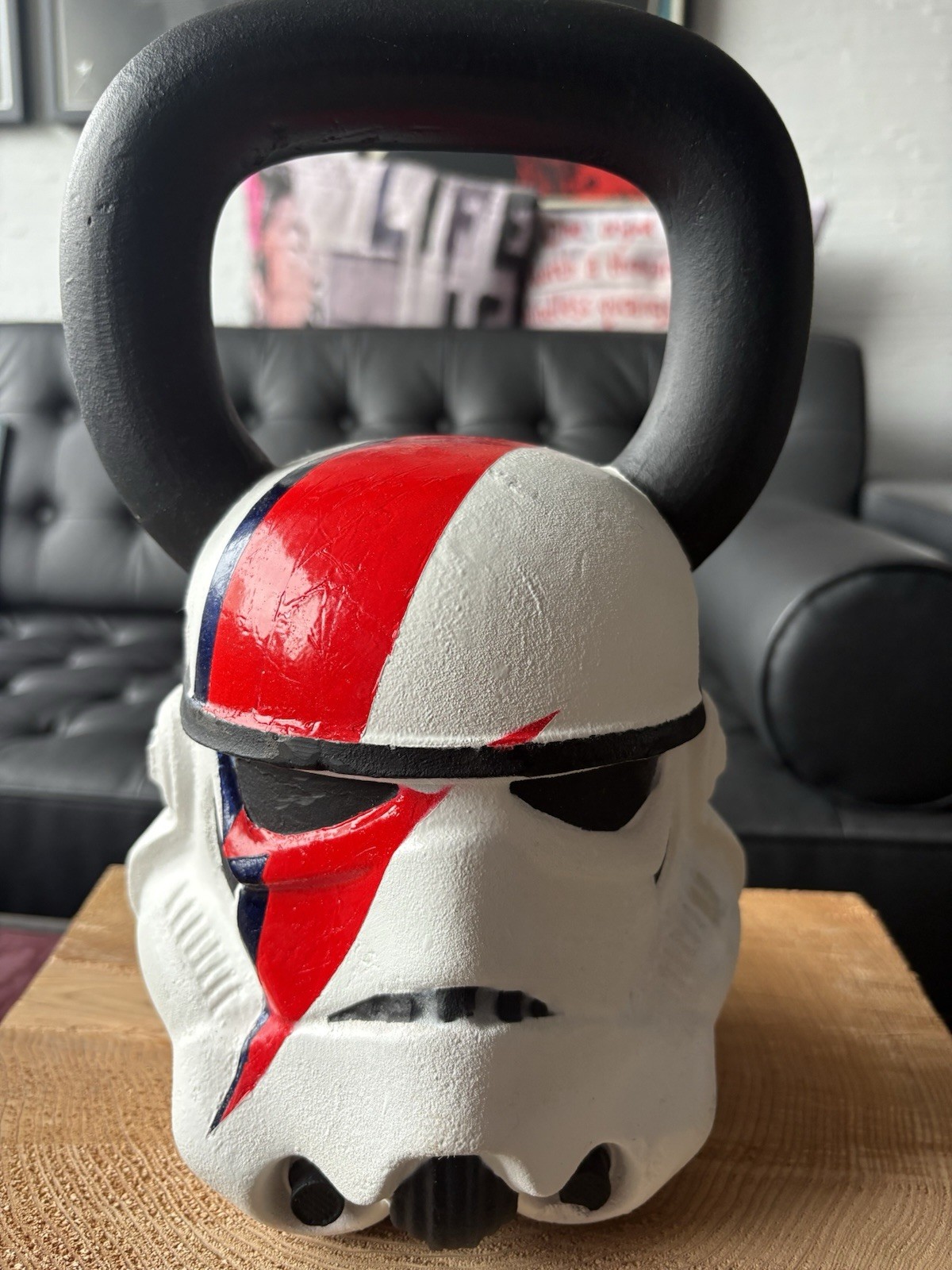 Onnit Stormtroopers 60lb Kettlebell David Bowie Aladdin Sane paint job