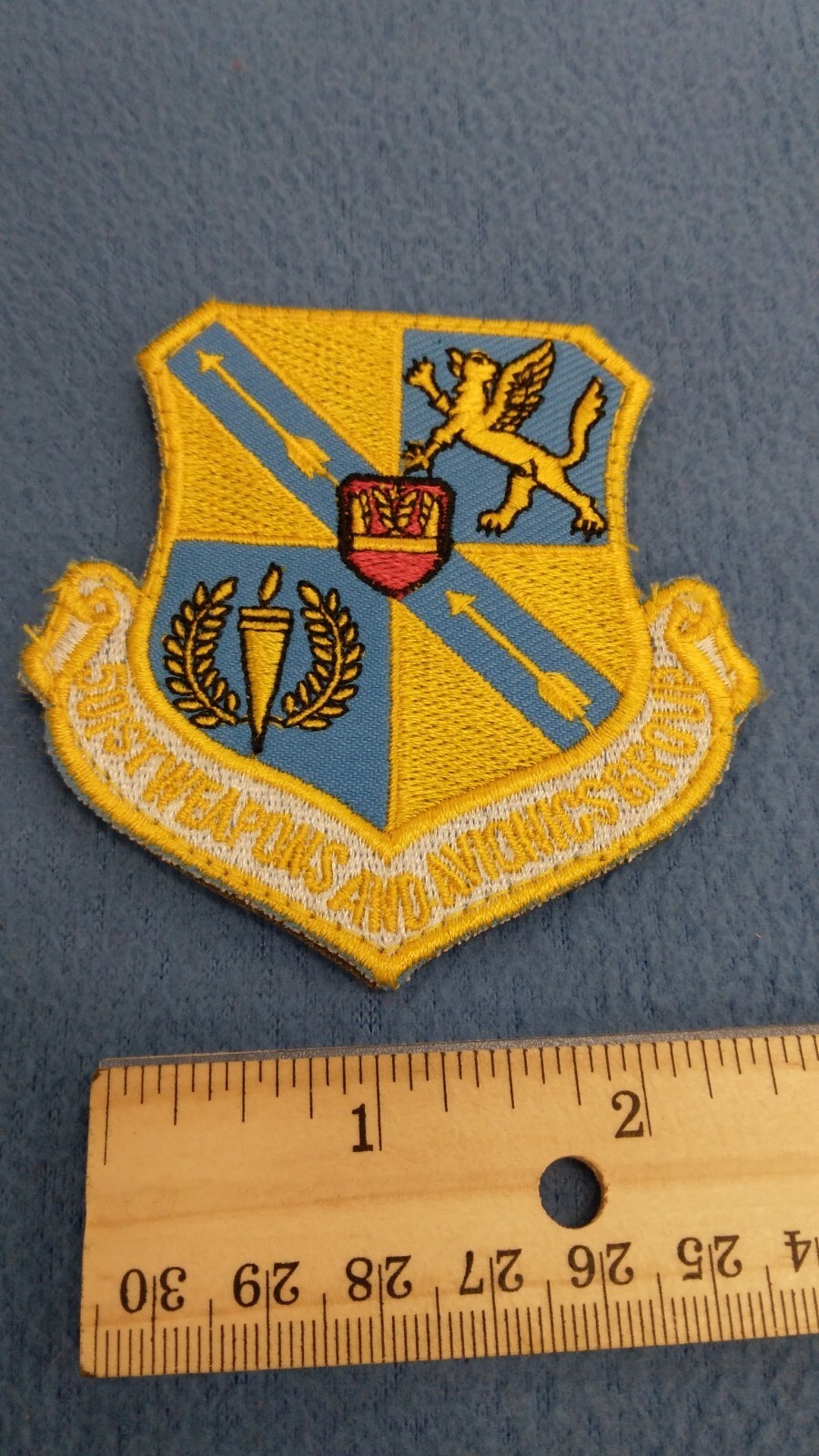 U.S.A.F.  501ST WEAPONS AND AVIONICS  GROUP SQUADRON PATCH - HOOK BACK NEW