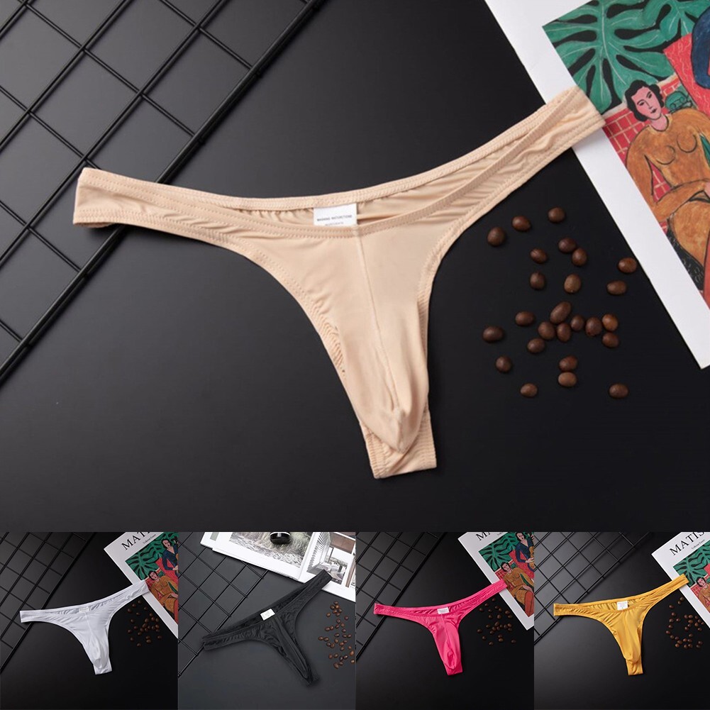 Men G-string Briefs Thong Bikini Underwear Sexy T Back Pouch Panties Swimwear _A
