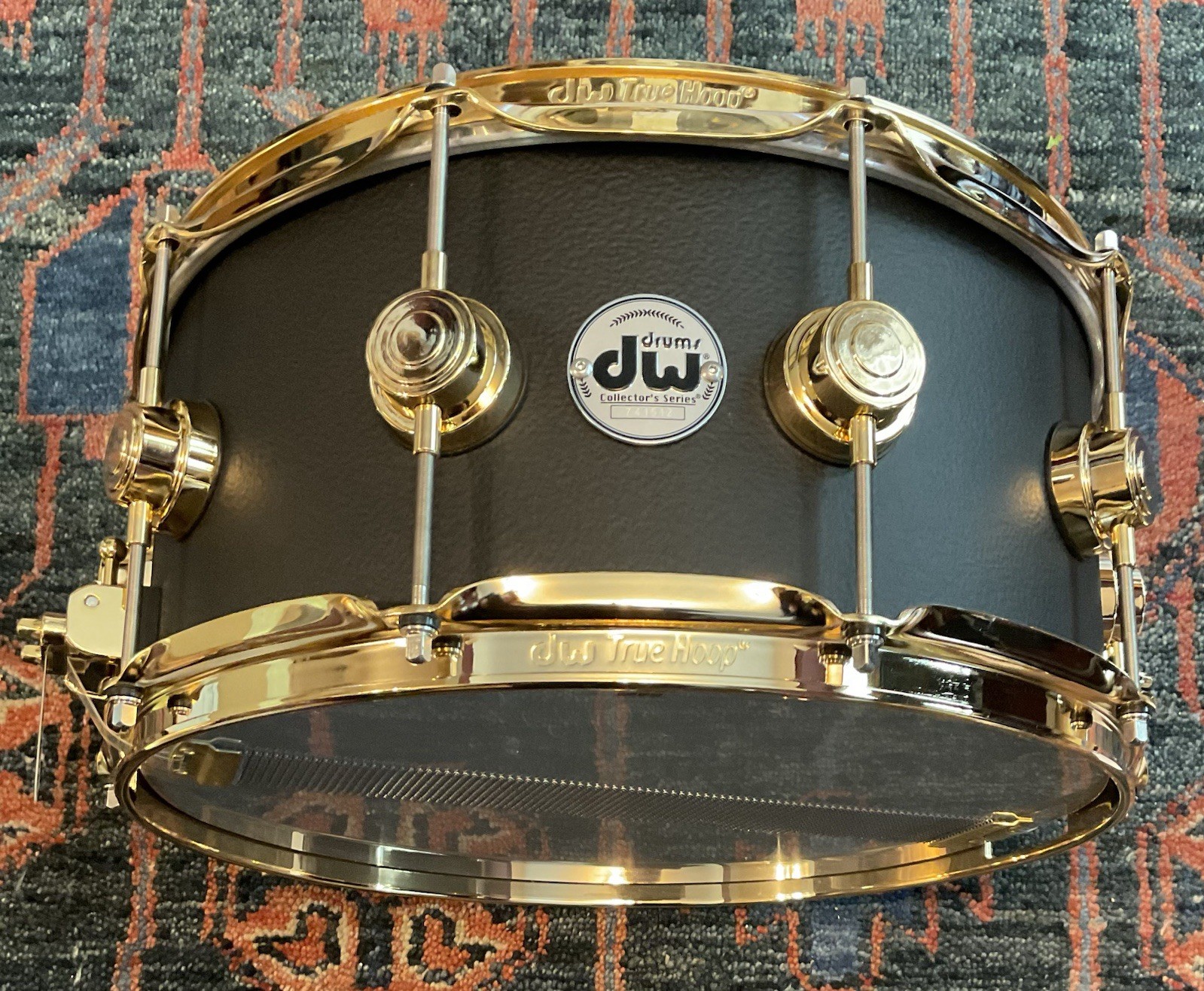 Dw Collectors 6.5 x 14 Aluminum 3mm Snare Drum - Black Powder Coated w/Gold Hw
