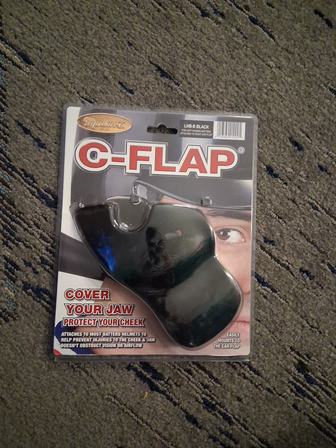 Markwort C-Flap Facial Protection for Left Handed Batters Black New One Size Jaw