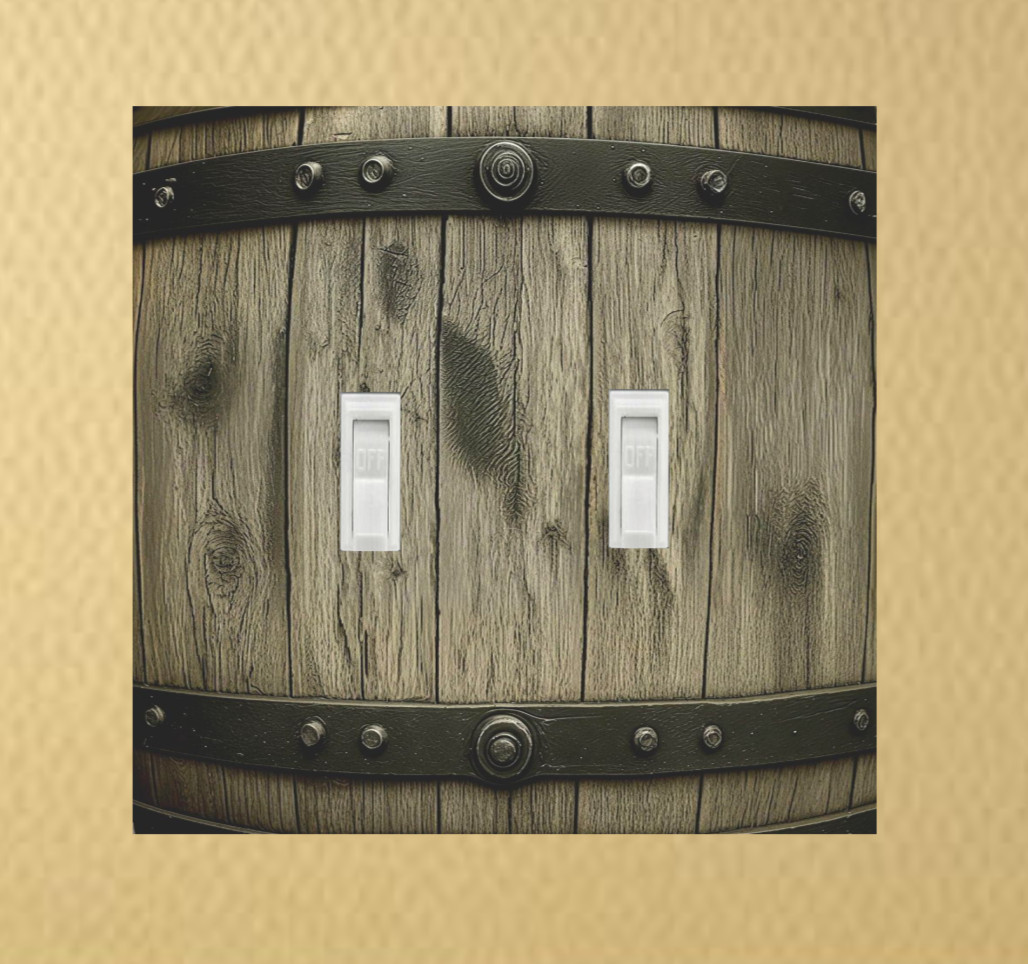 Whiskey Barrel outlet cover switch cover home decor light switch plate rocker