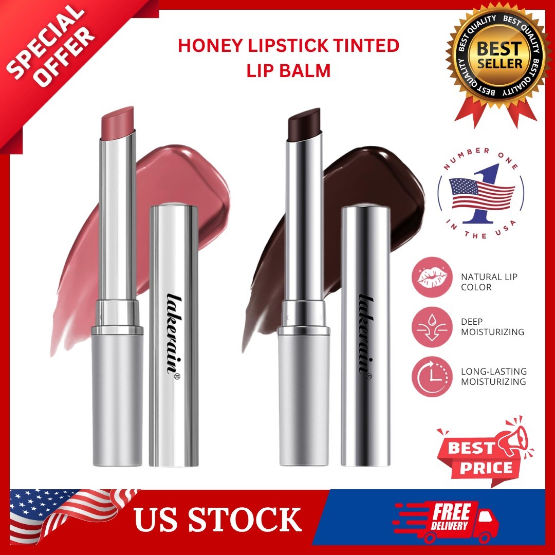 Honey Noir - Black Honey Lipstick for Women, Natural Glossy Pink Lips Balm, Nour