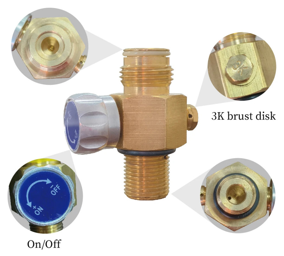 HPA CO2 Cylinder Tank On/Off Valve Paintball PCP Switch Soda 5/8-18UNF | M18*1.5