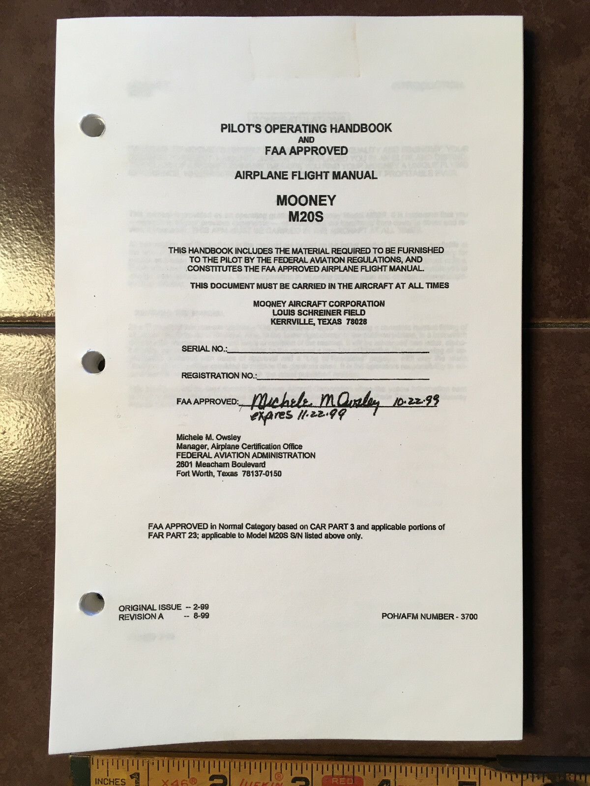 Mooney M20S Pilot's Information Manual