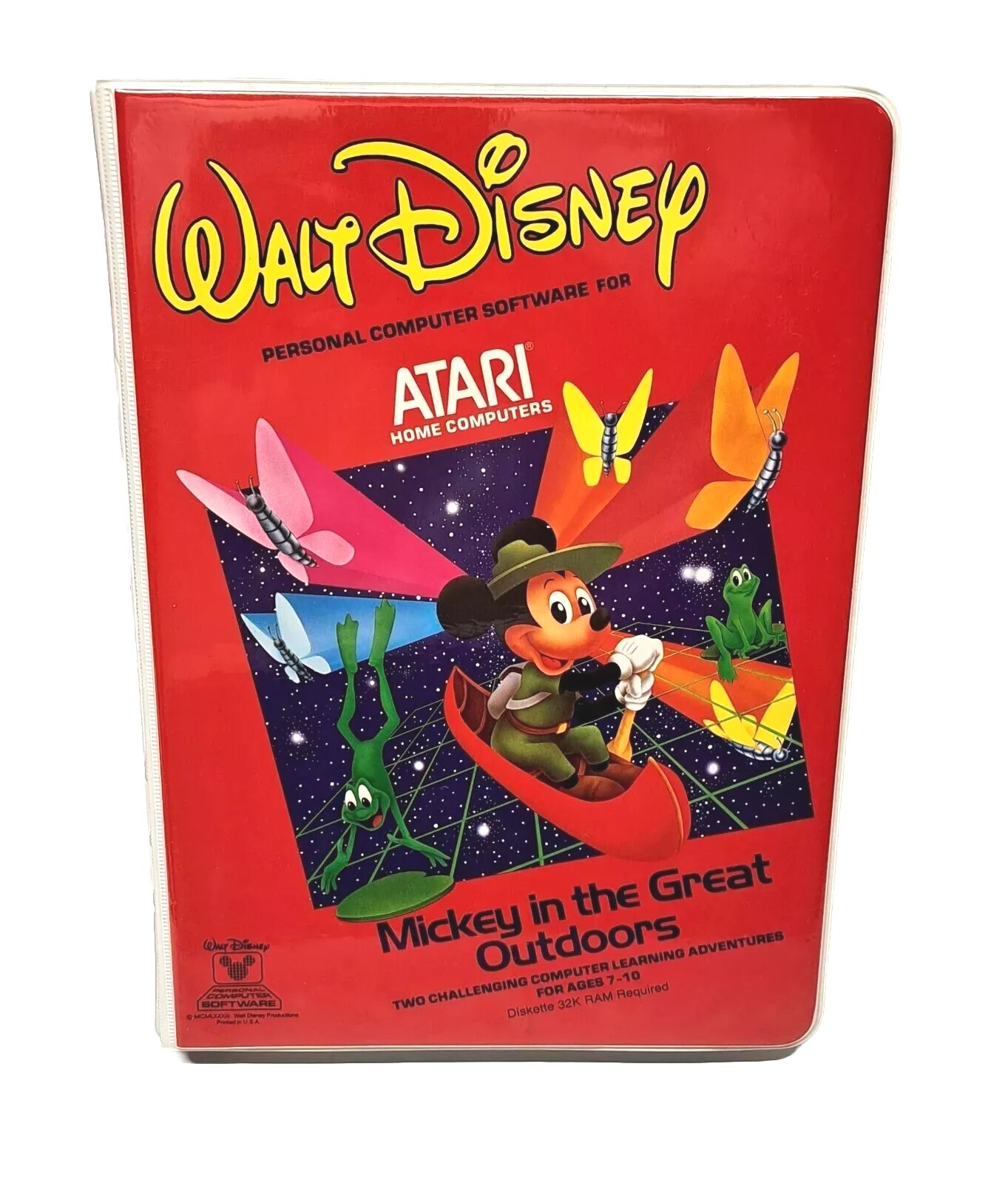 Vintage 1983 Atari 8 Bit Mickey In The Great Outdoors PC Gaming Floppy Disk
