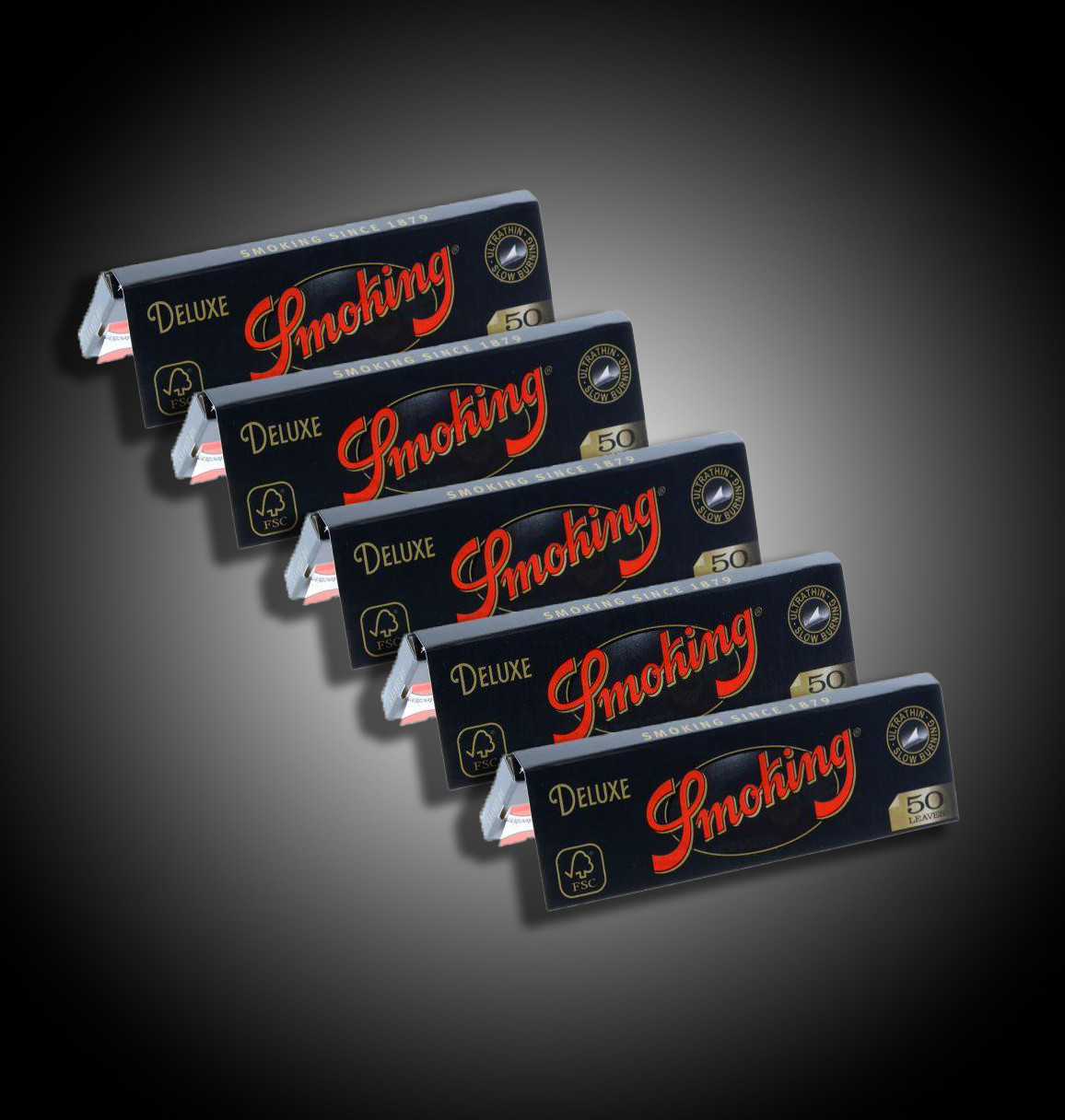 Smoking Deluxe Rolling Papers Medium 1 1/4, 78mm Cigarette Paper (5 Booklets)