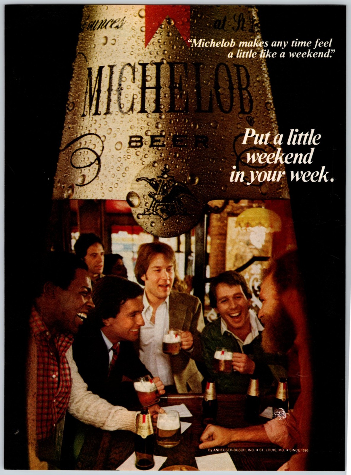 1981 FRIENDS BAR MICHELOB BEER Vintage 8"X11" Magazine Ad 1980's HTN42