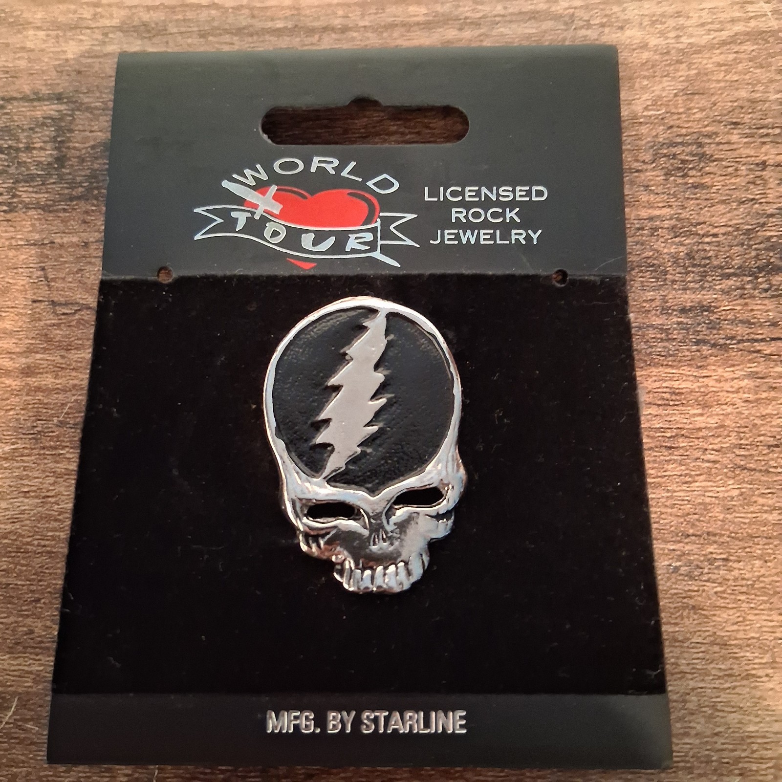 Grateful Dead Stealie Steal Your Face Pin,  Butterfly Clutch Back Pin - NEW