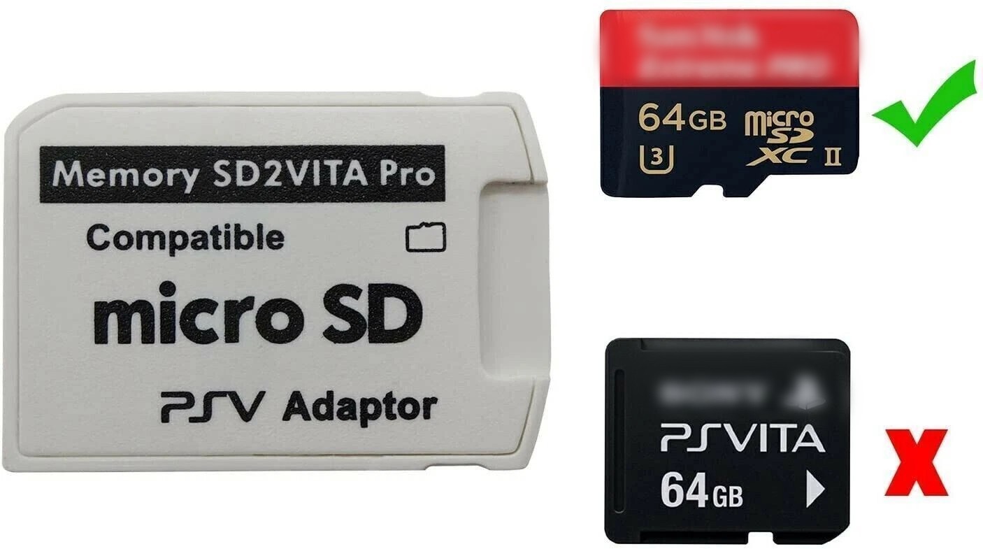 SD2VITA V5.0 PSVSD Micro Memory Pro SD Card TF Adapter For PSV1000 PSV2000 new